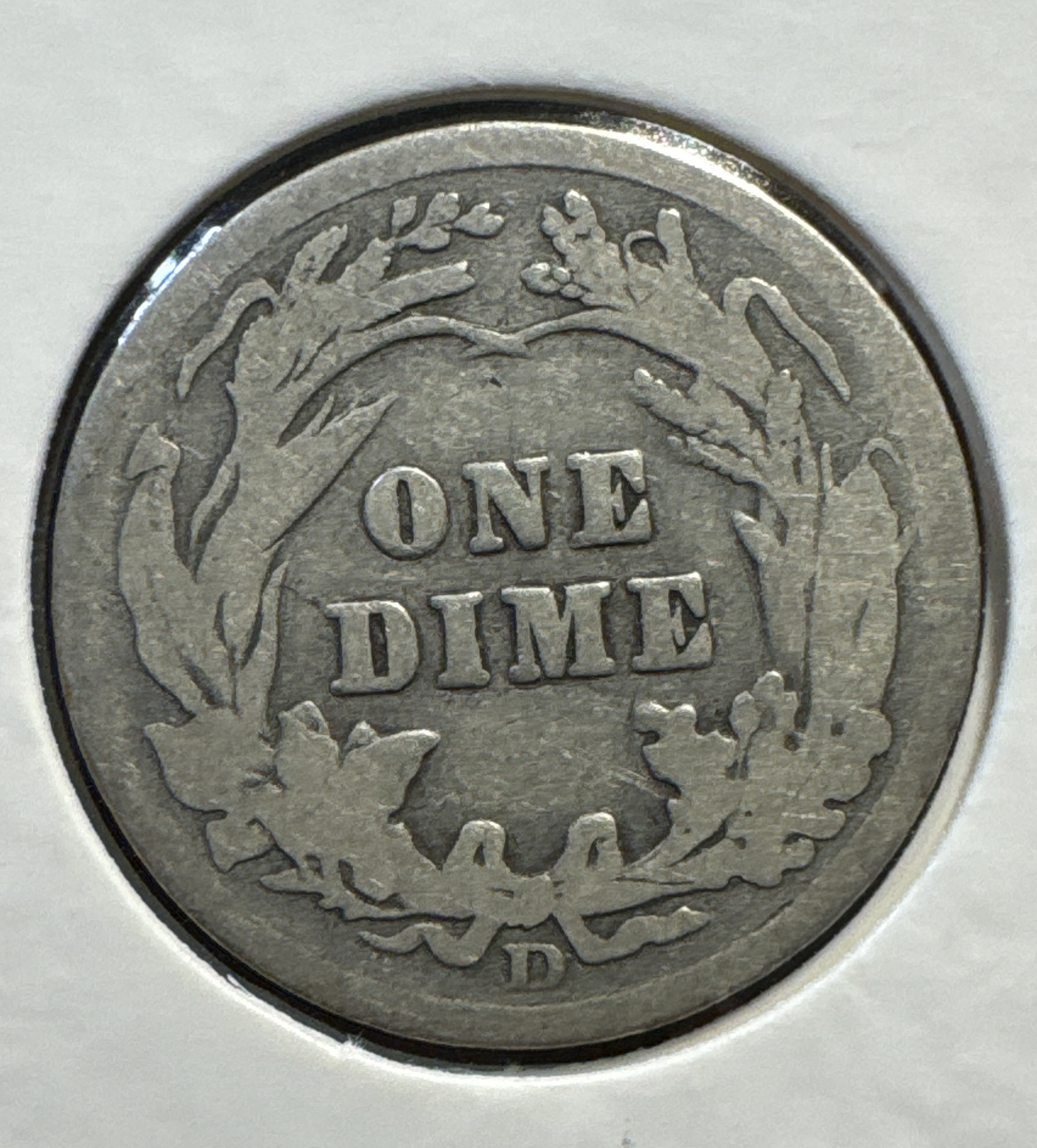 1908-D Barber Dime Ungraded — back