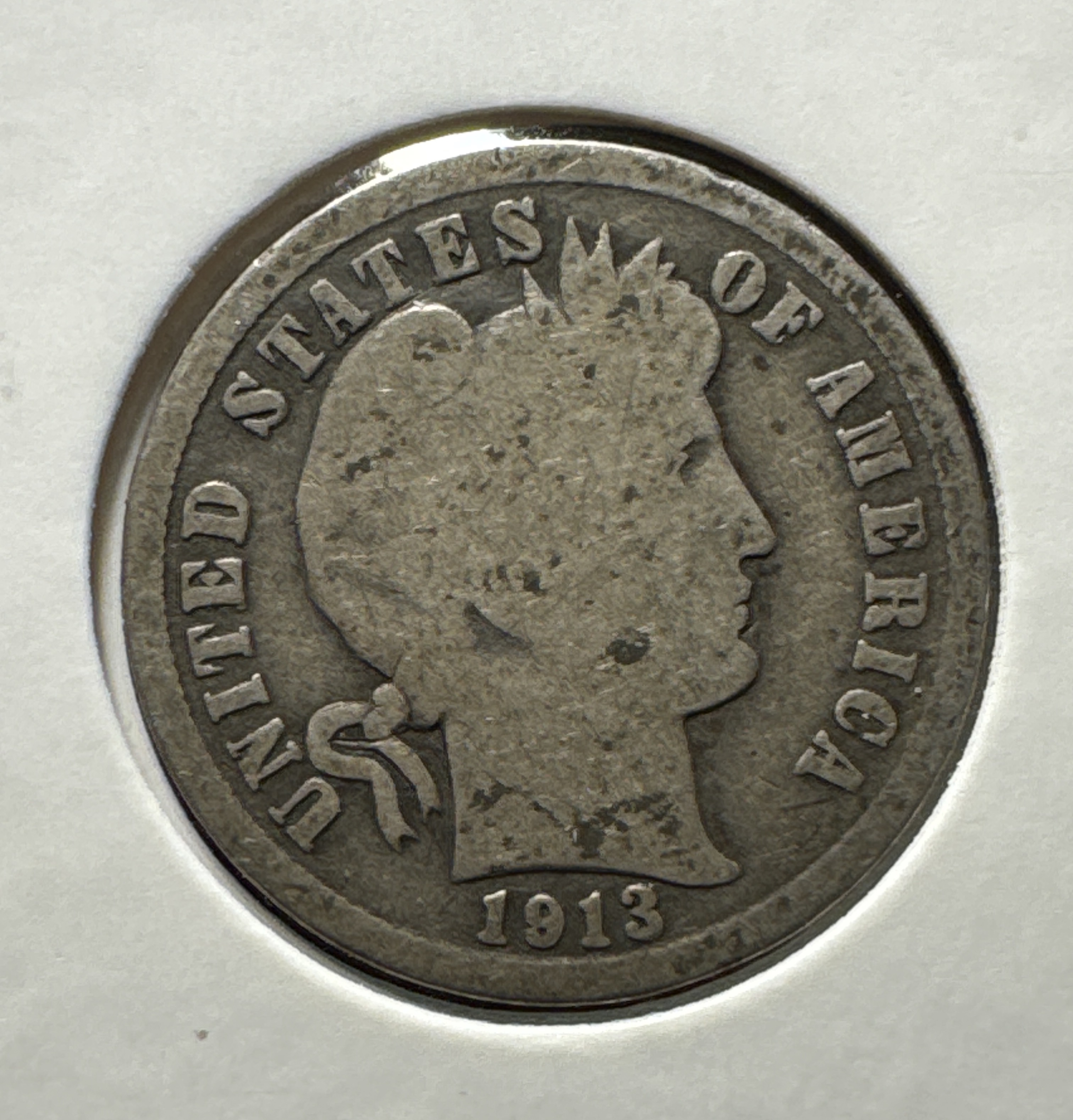 1913-P Barber Dime Ungraded