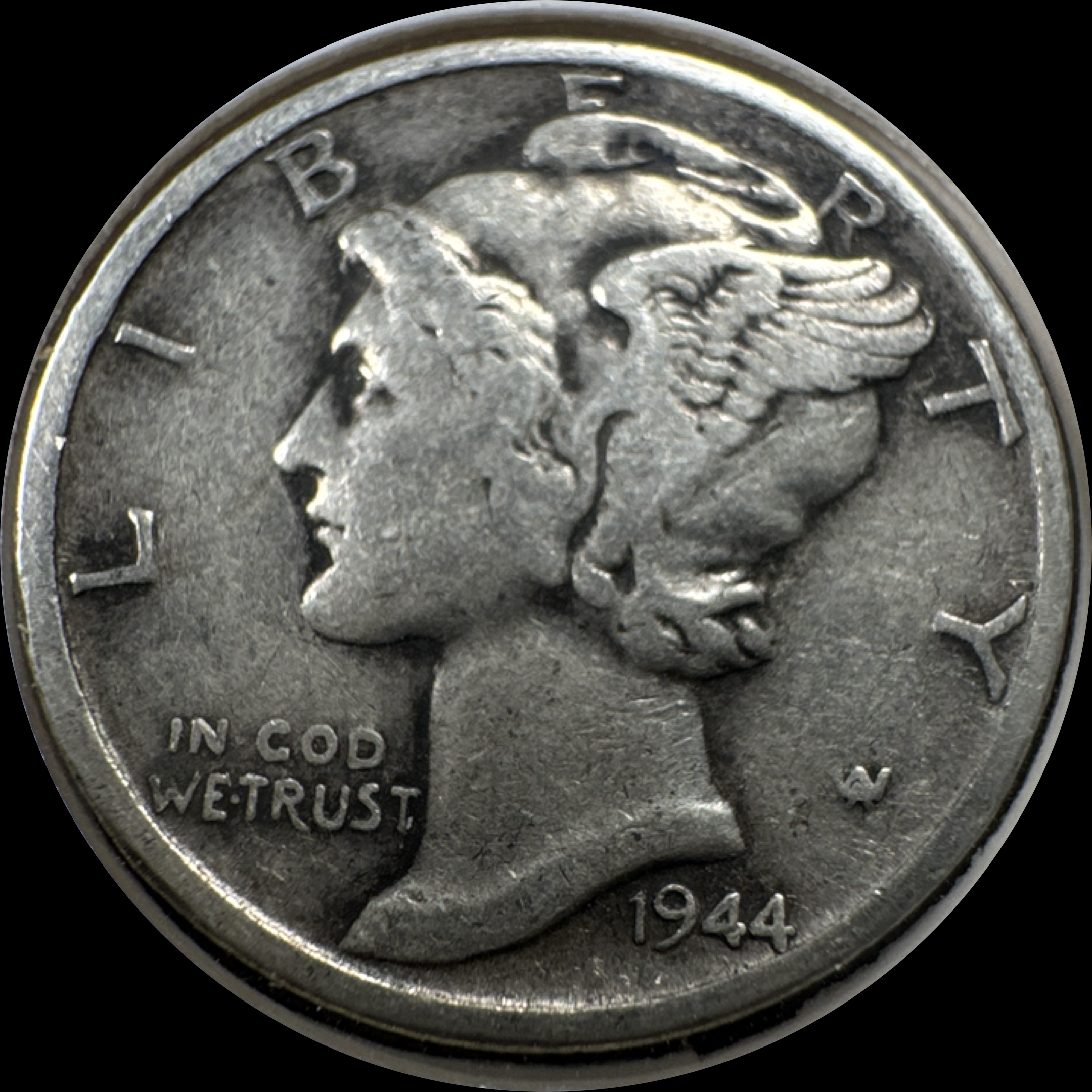 1944-D Mercury Dime Ungraded