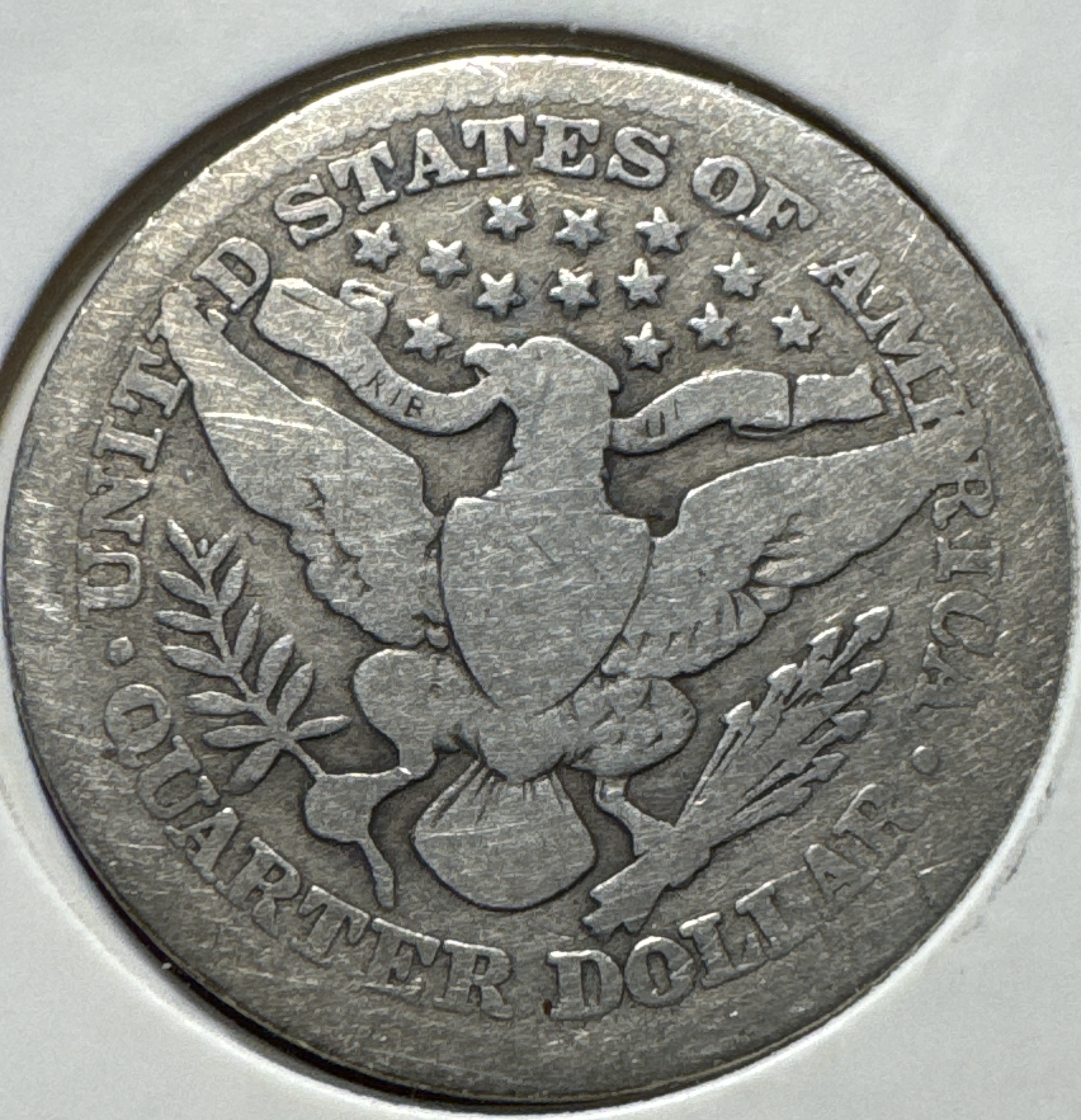 1914-P Barber Quarter Ungraded — back