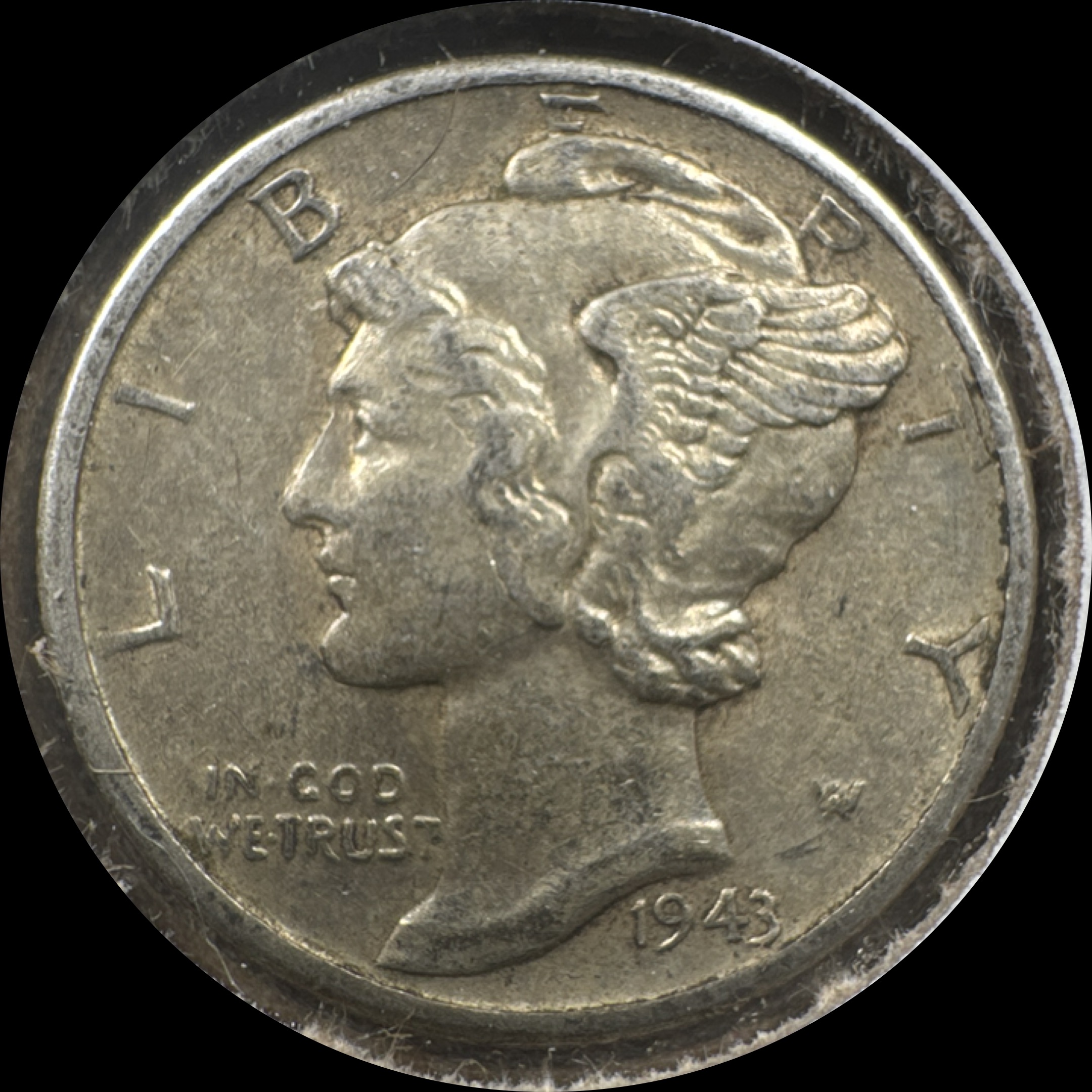 1943-D Mercury Dime Ungraded
