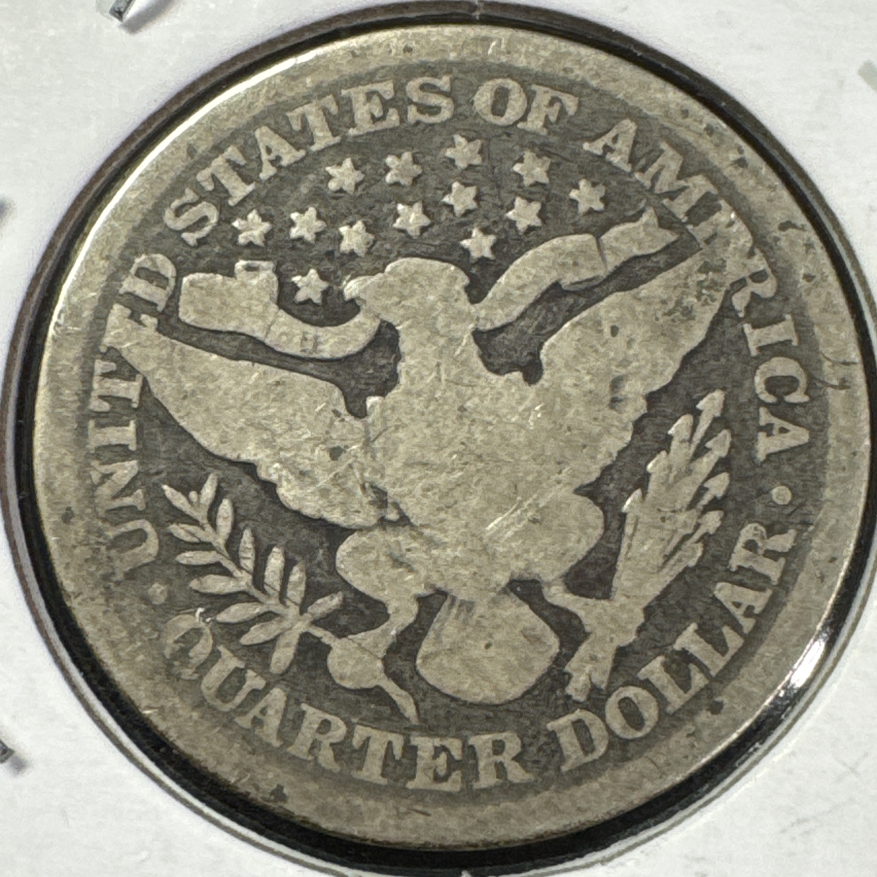 1898-P Barber Quarter Ungraded — back