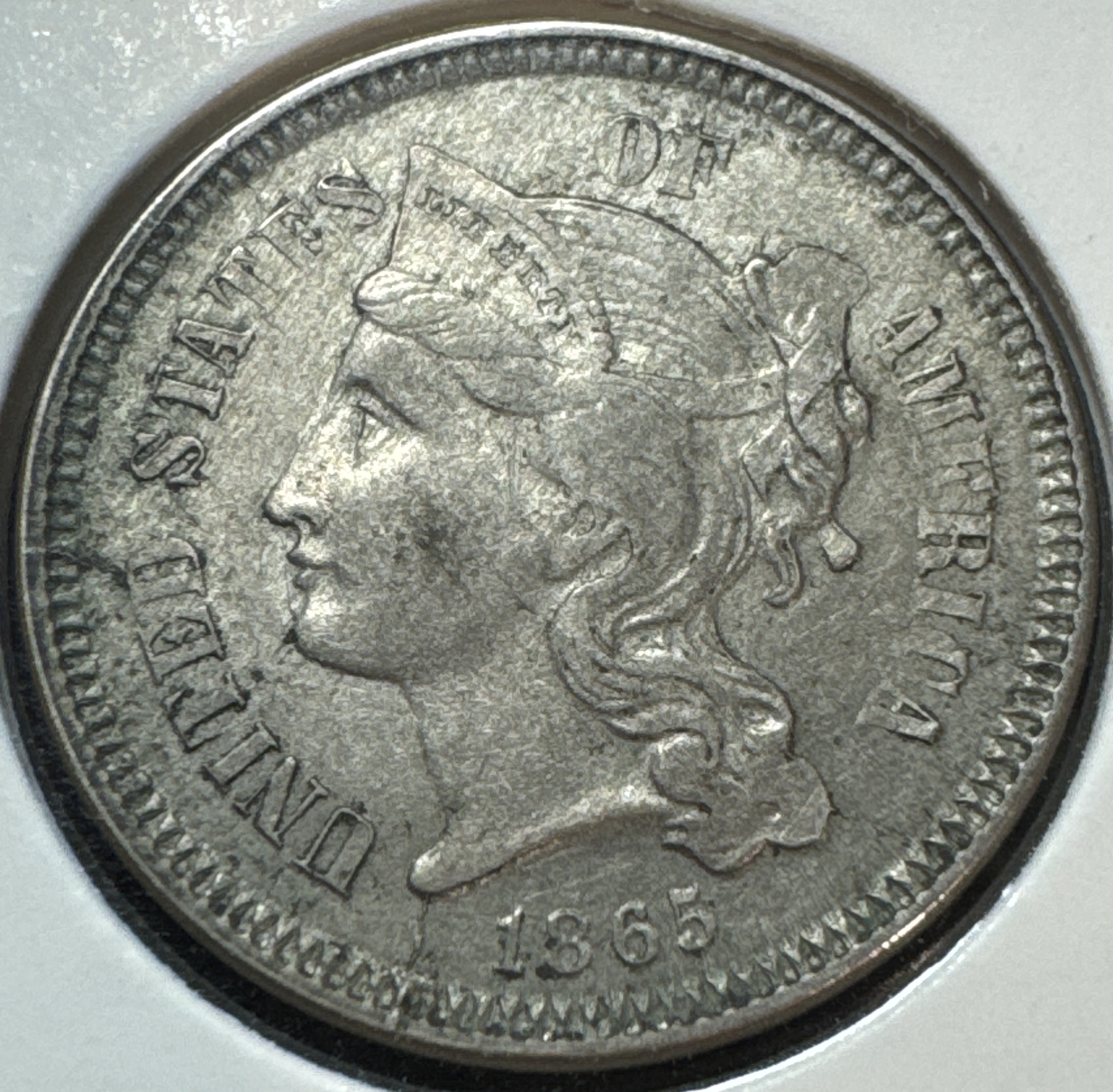 1865-P 3-Cent Nickel Ungraded
