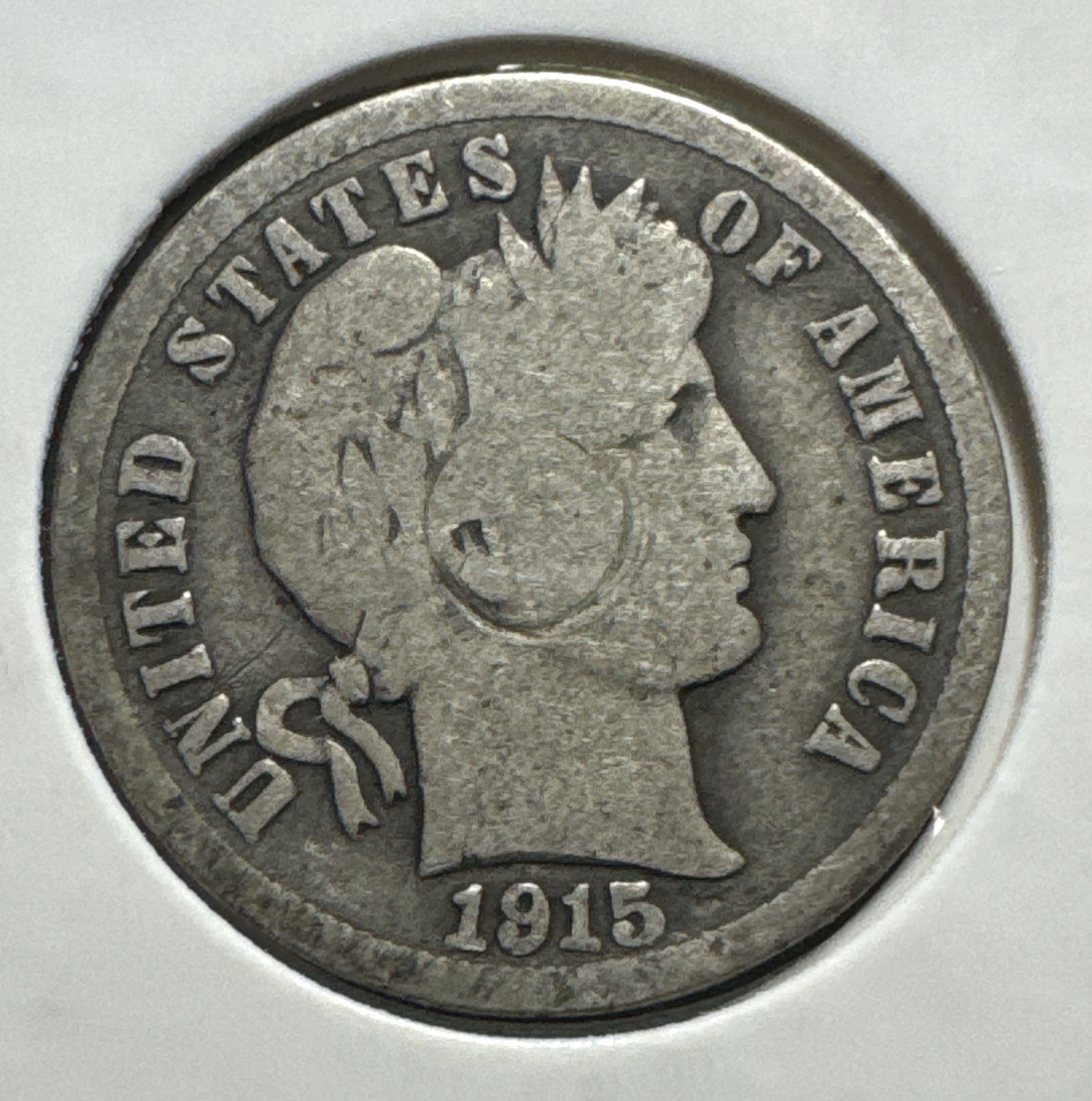 1915-P Barber Dime Ungraded