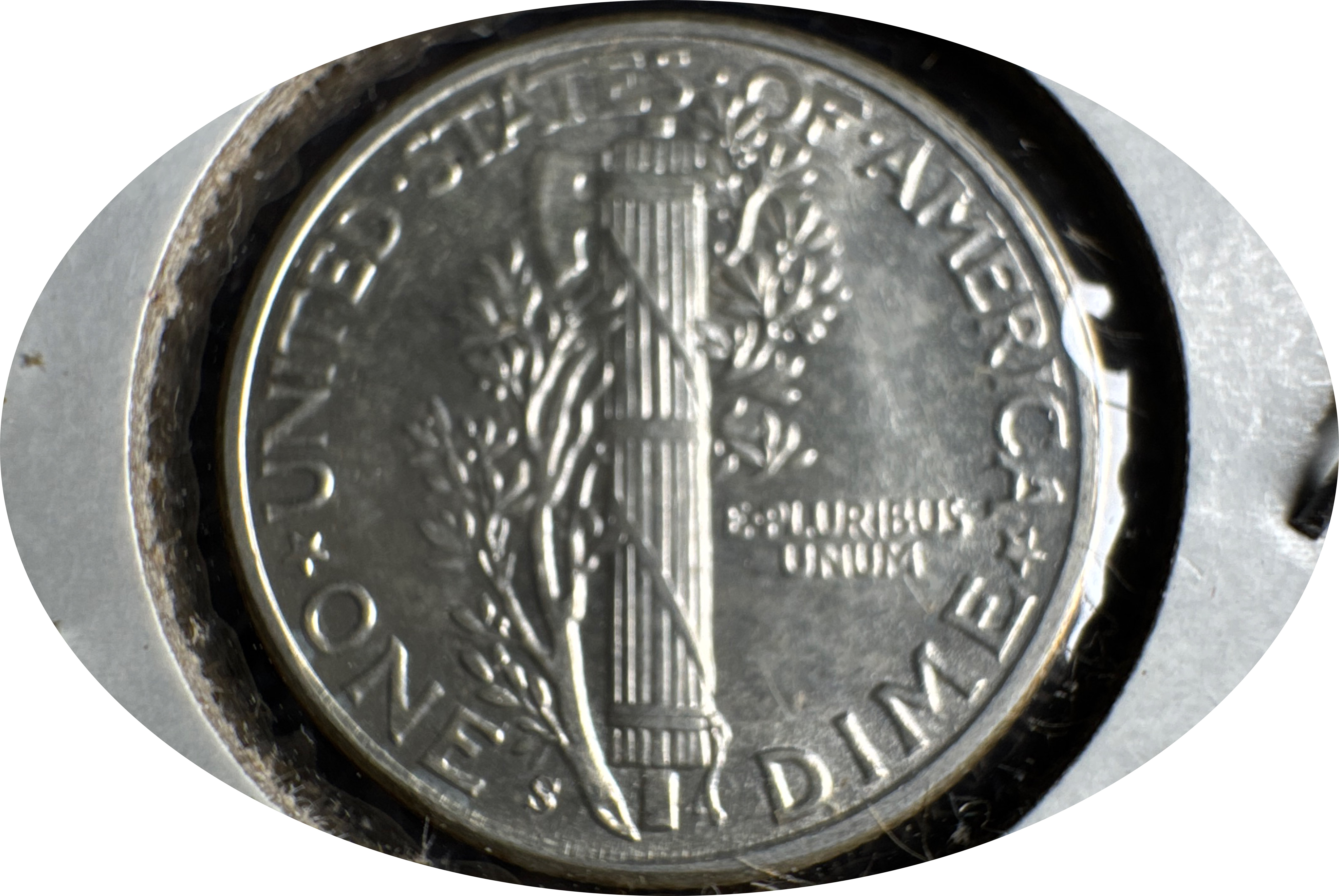 1944-S Mercury Dime Ungraded — back