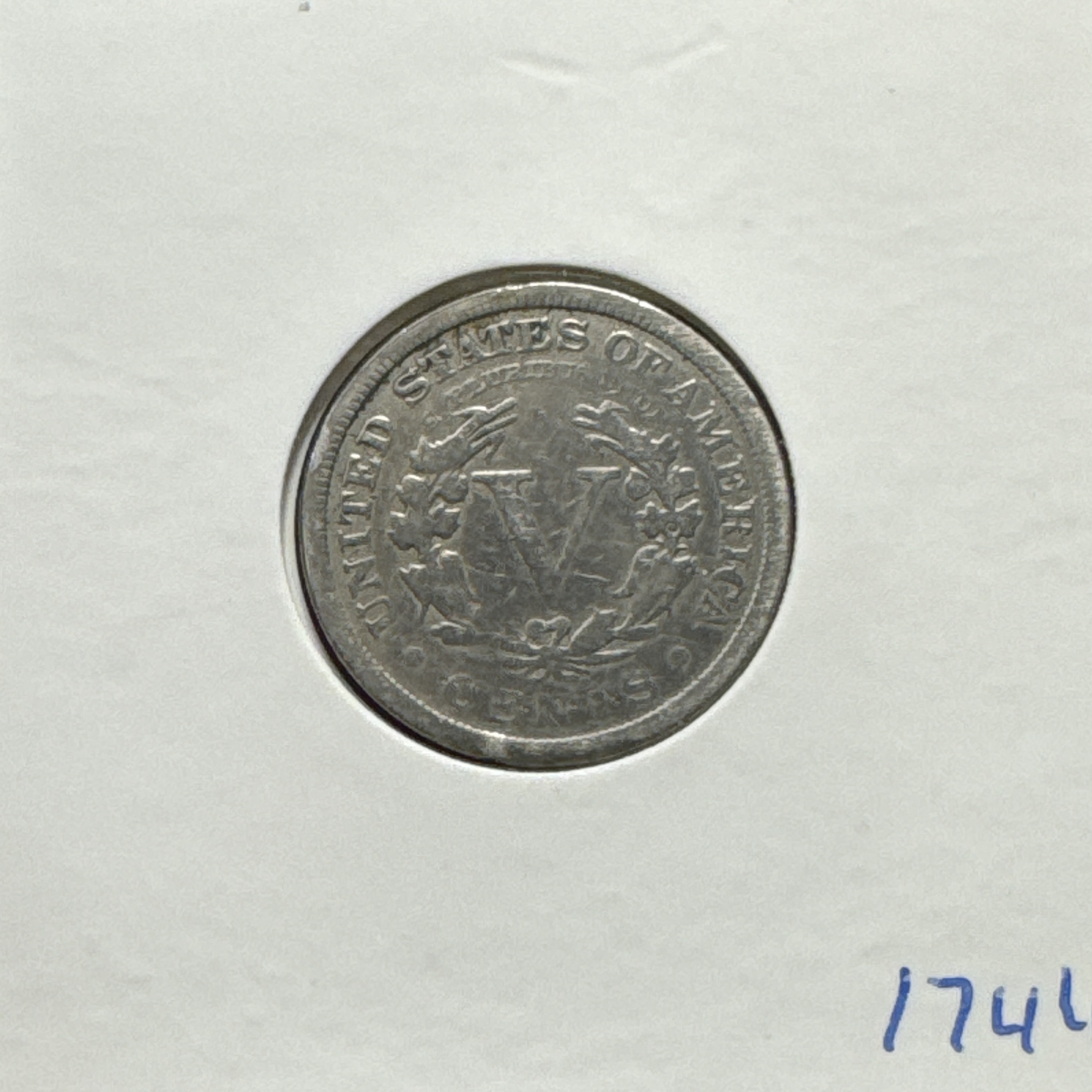 1907-P Liberty V Nickel Ungraded — back
