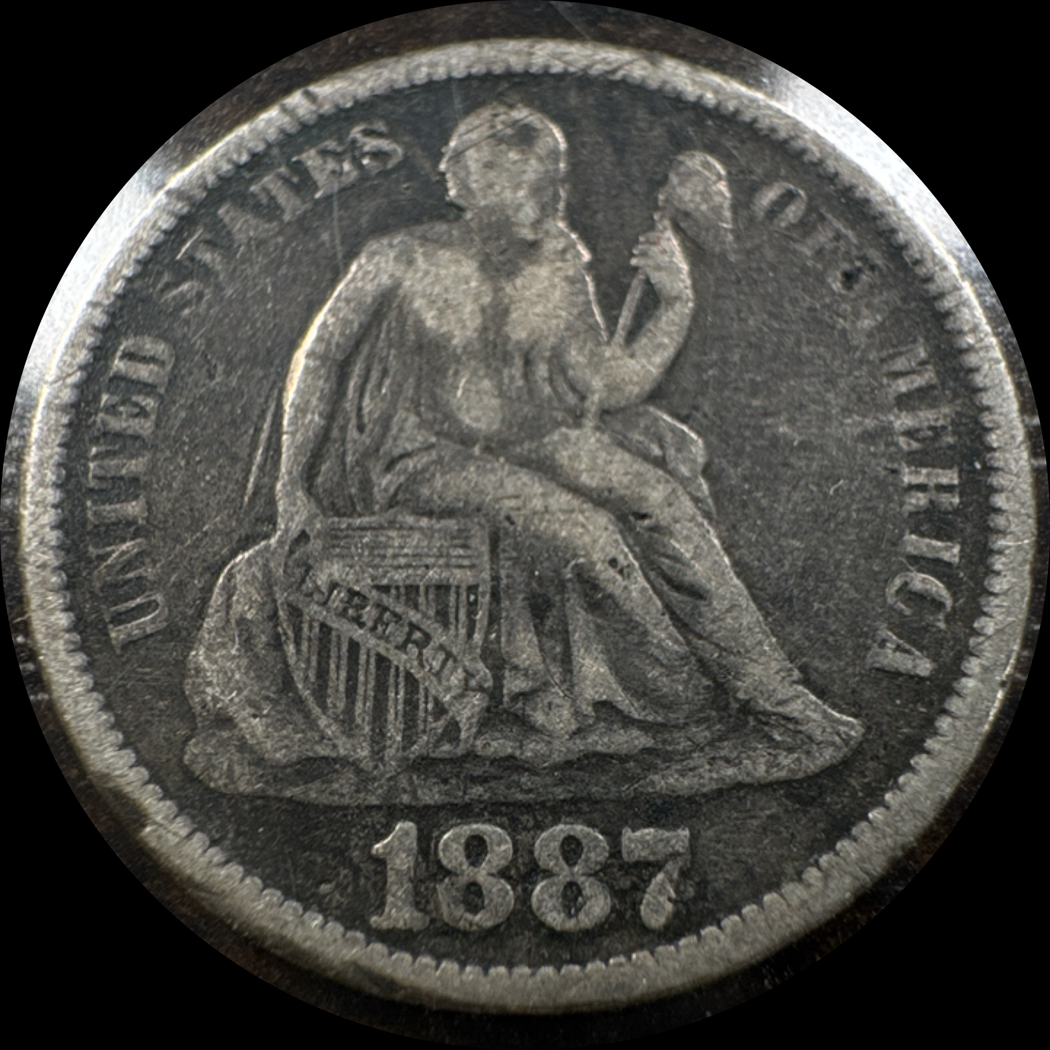1887-P Seated Liberty Dime Ungraded