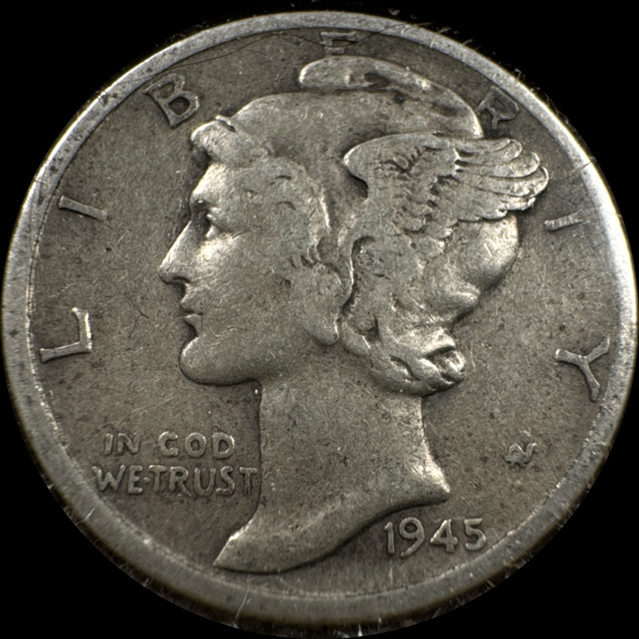 1945-S Mercury Dime Ungraded