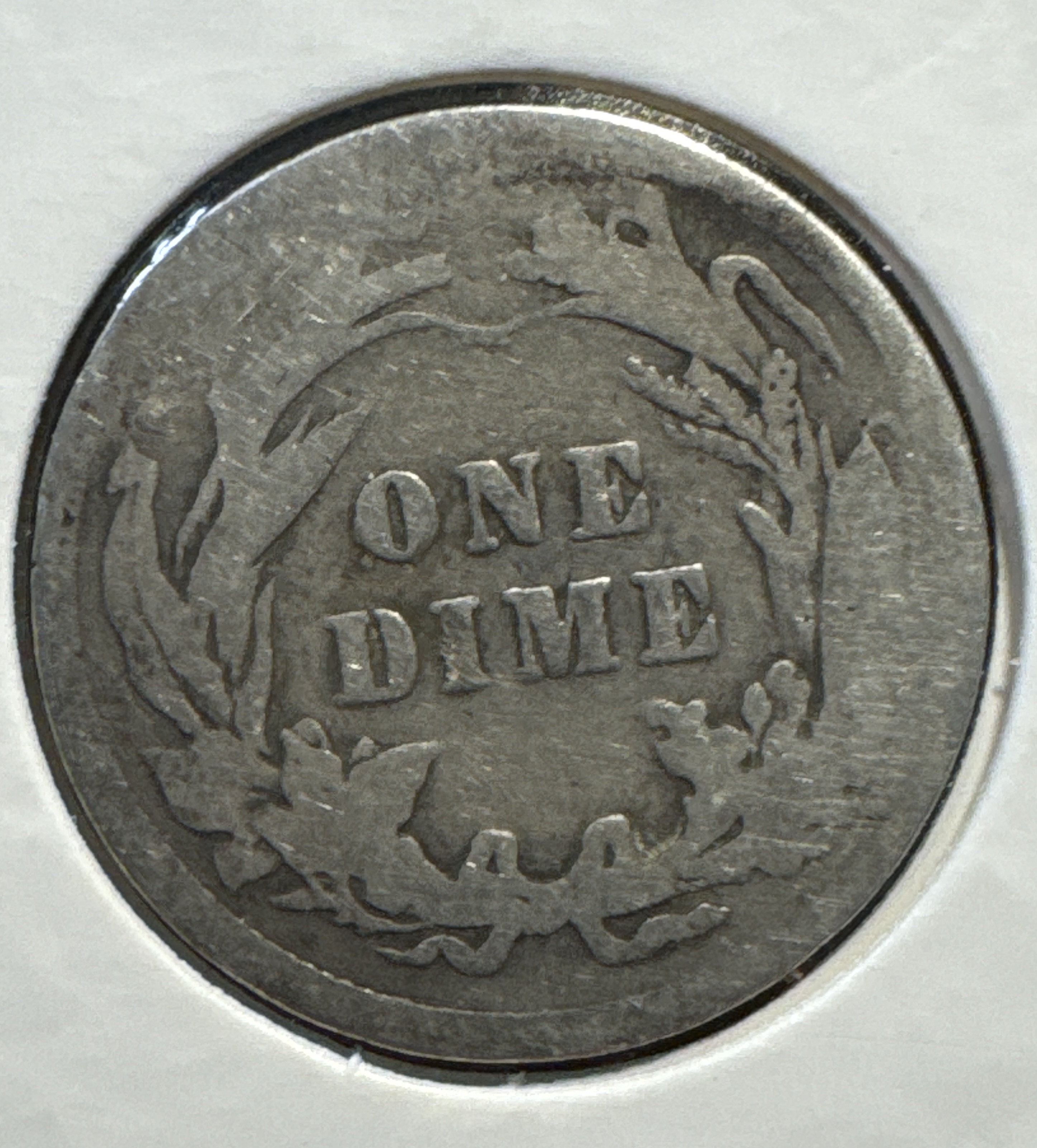 1908-P Barber Dime Ungraded — back