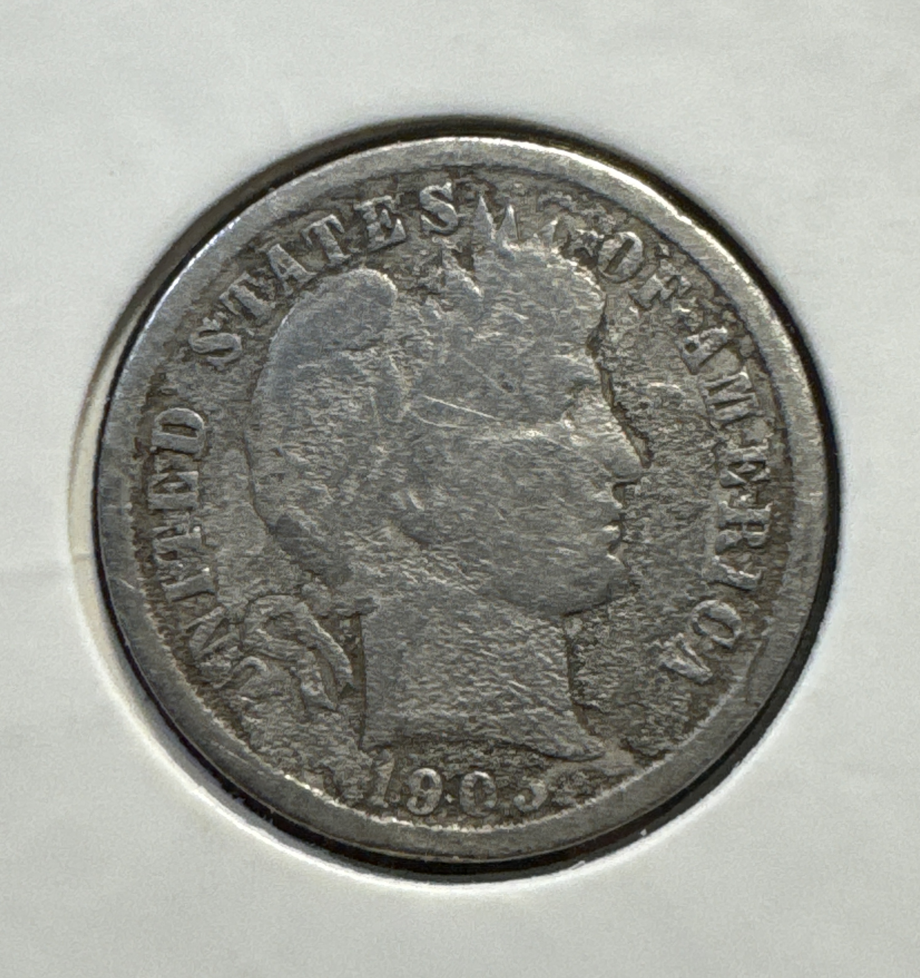 1905 Barber Dime Ungraded