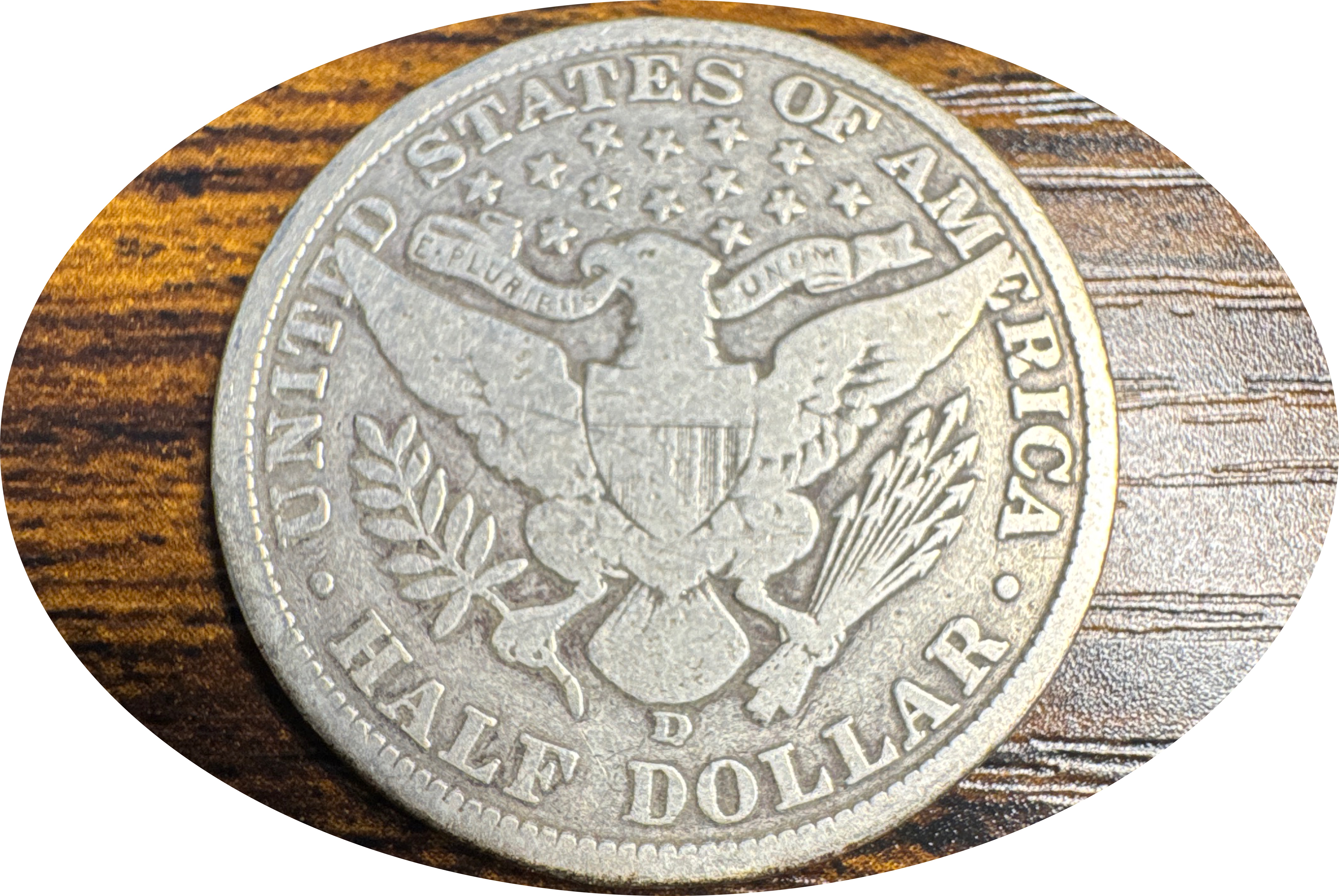 1906-D Barber Half Dollar Ungraded — back