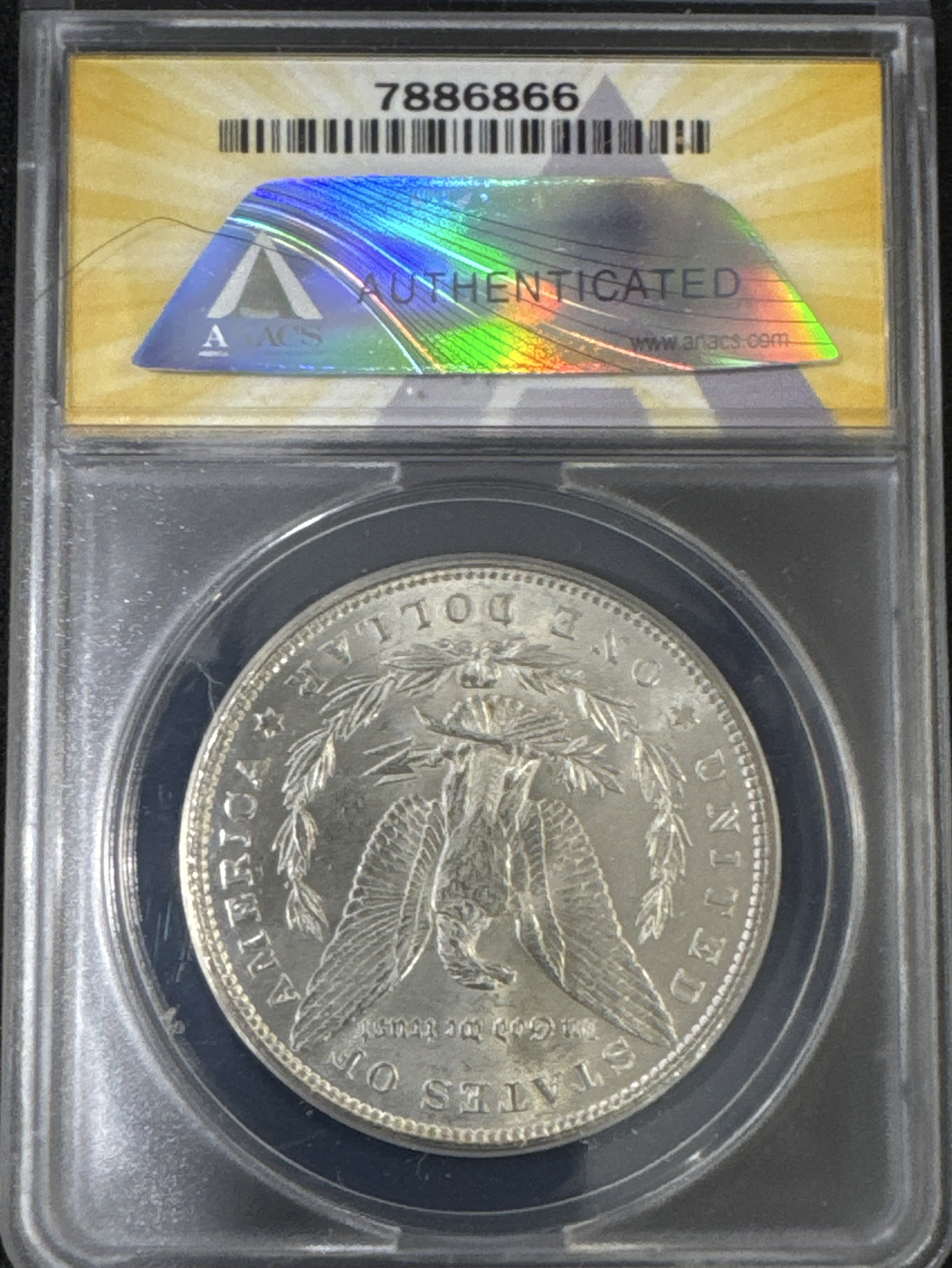 1886-P Morgan Dollar AU58 — back