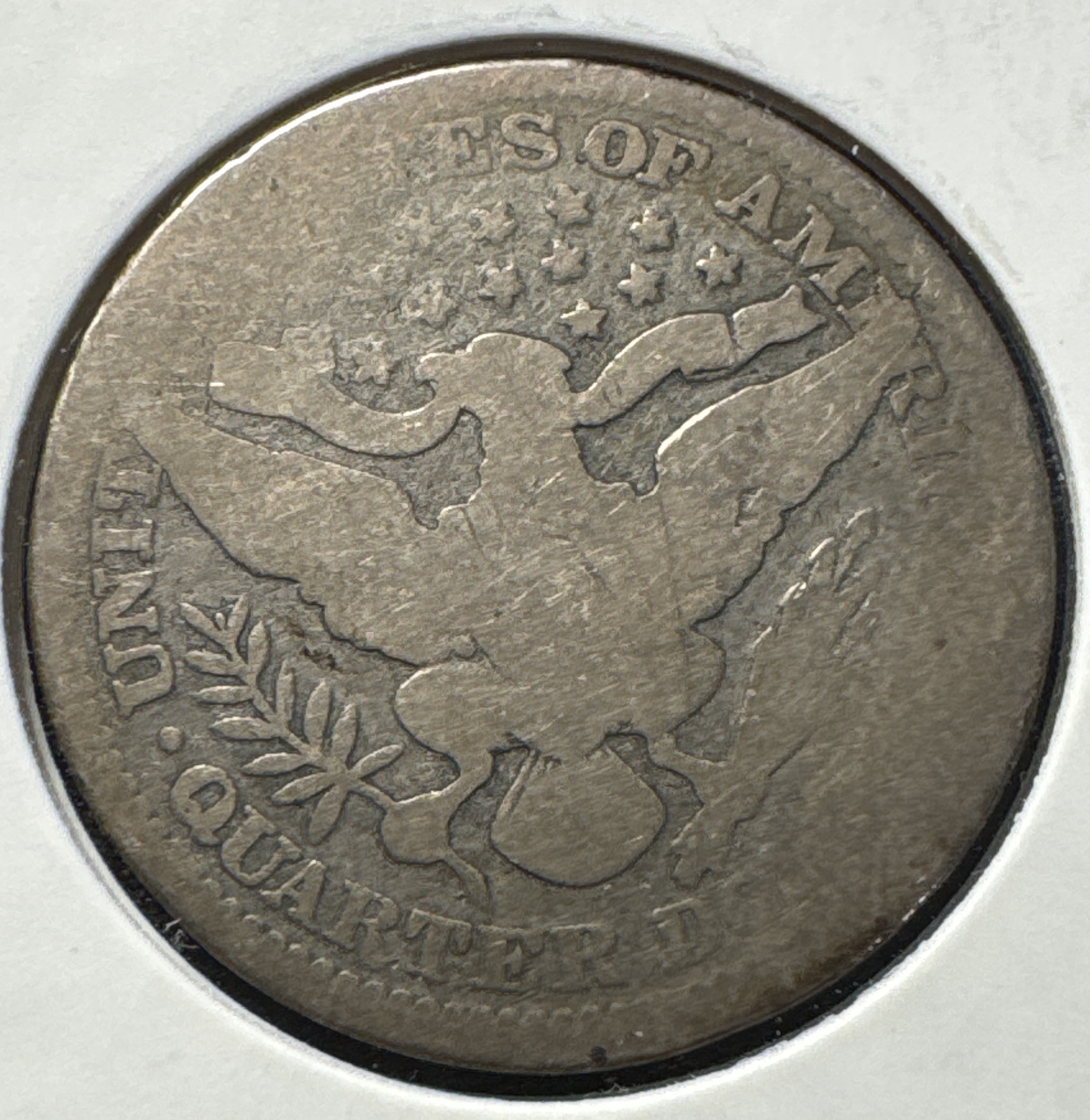 1901-P Barber Quarter Ungraded — back