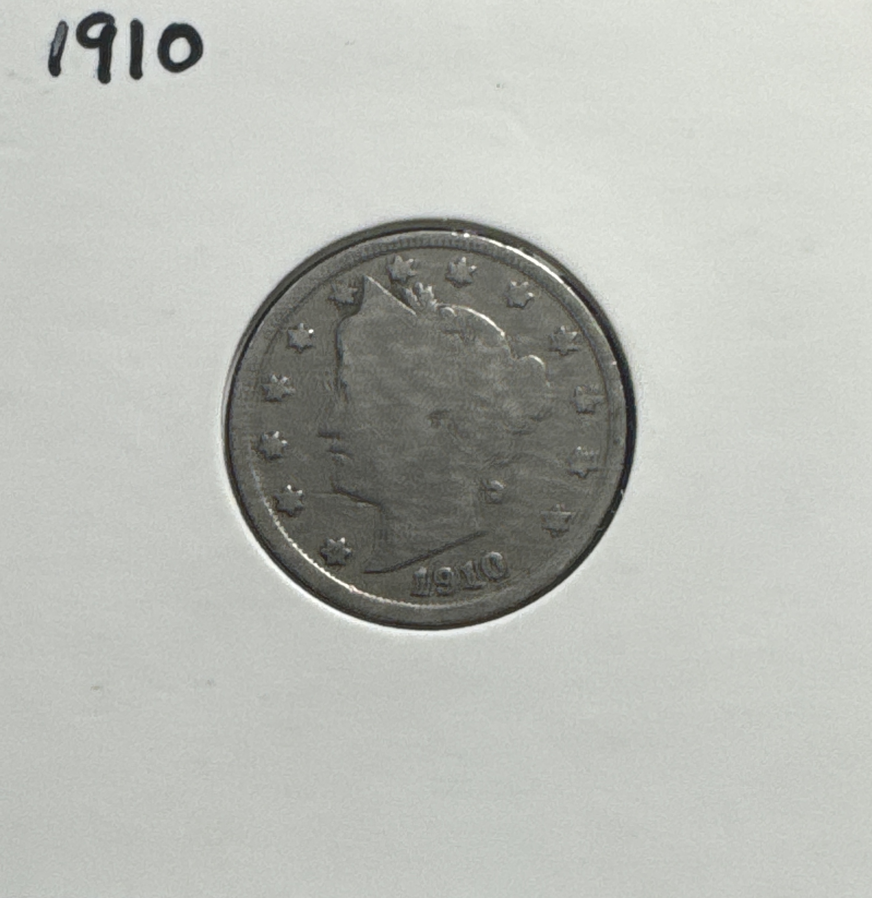 1910-P Liberty V Nickel Ungraded