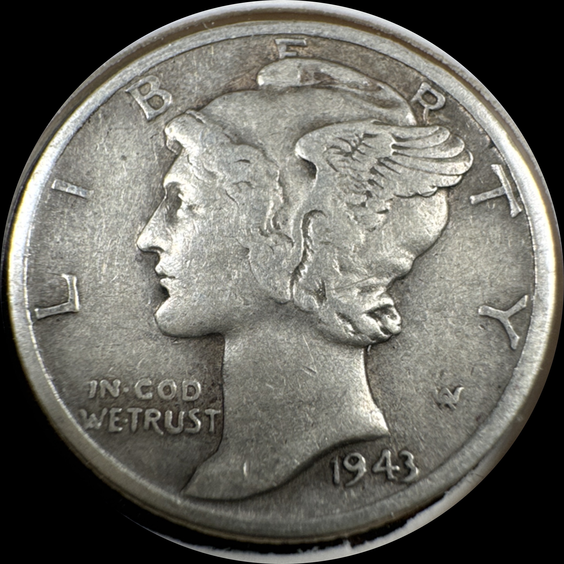 1943-D Mercury Dime Ungraded