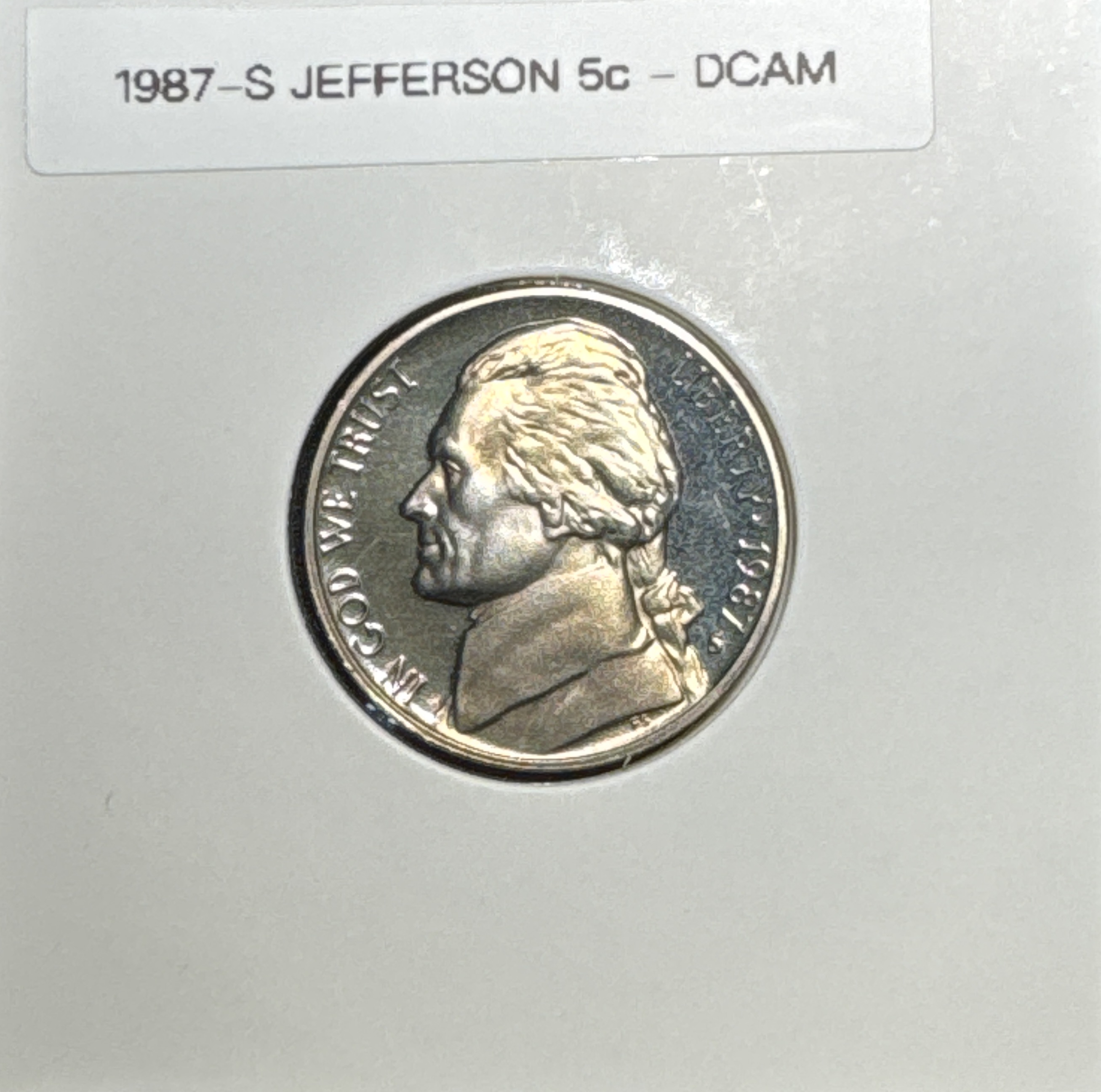 1987-S Jefferson Nickel Ungraded