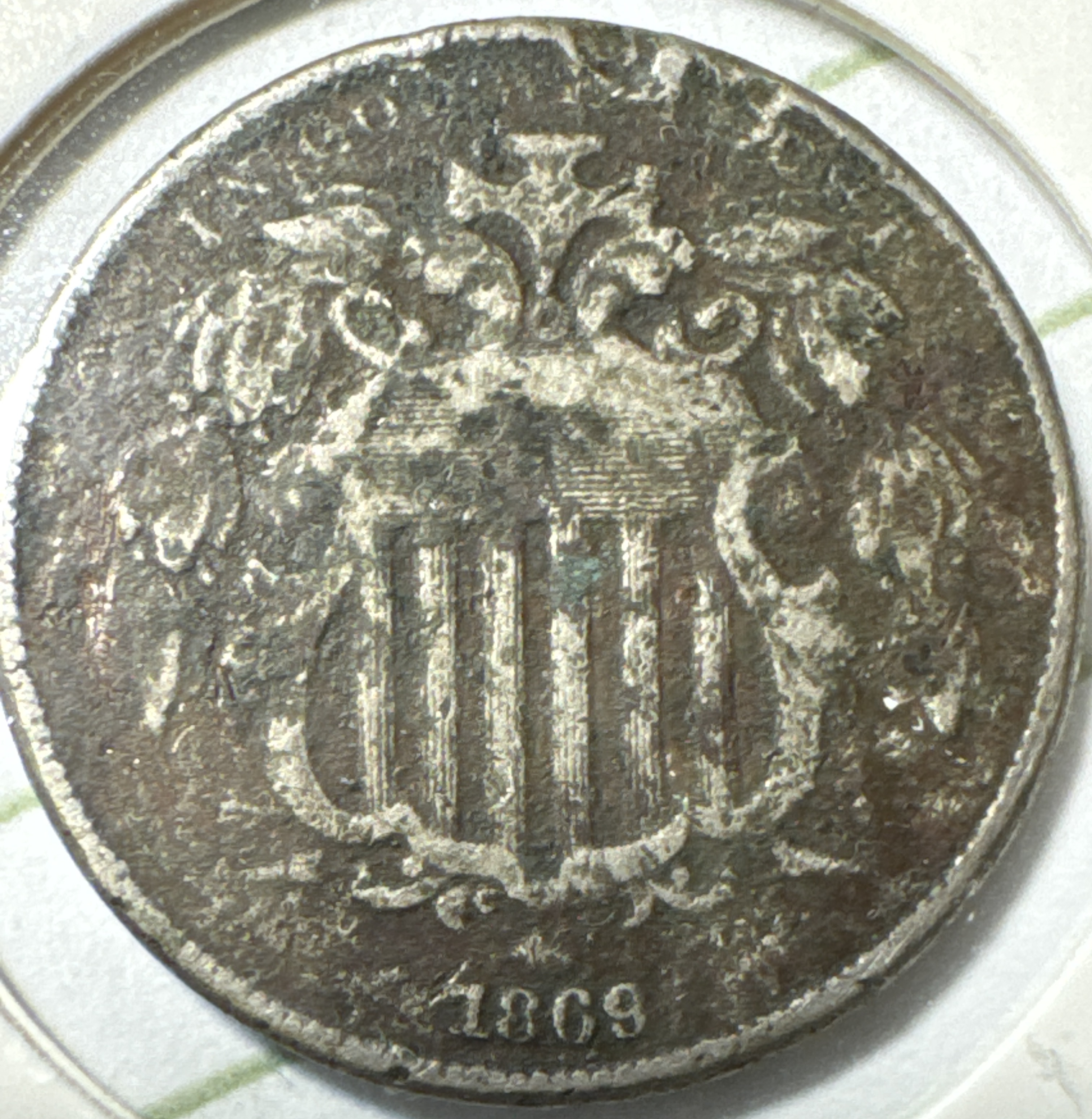 1869-P Shield Nickel Ungraded