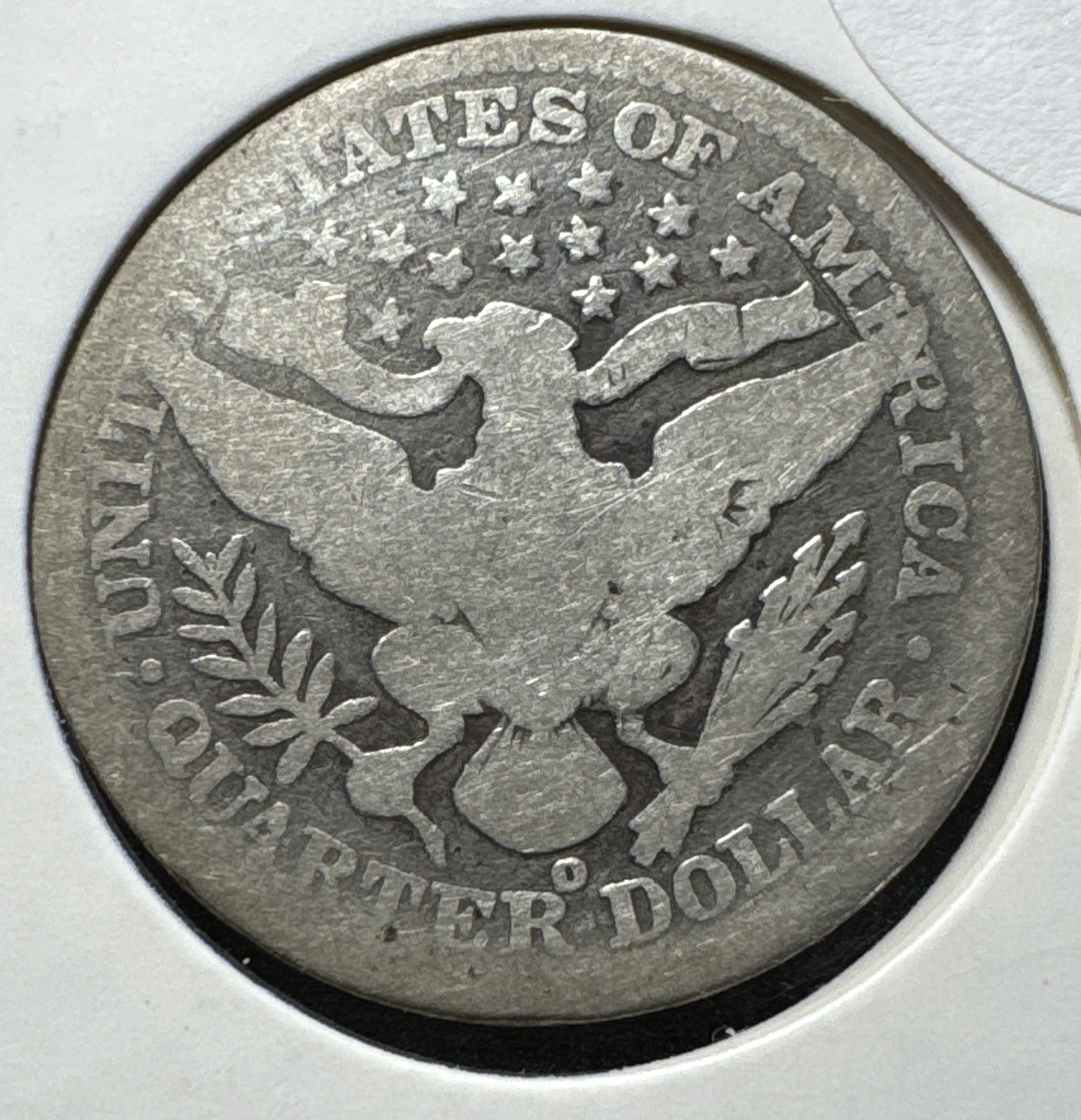 1901-O Barber Quarter Ungraded — back