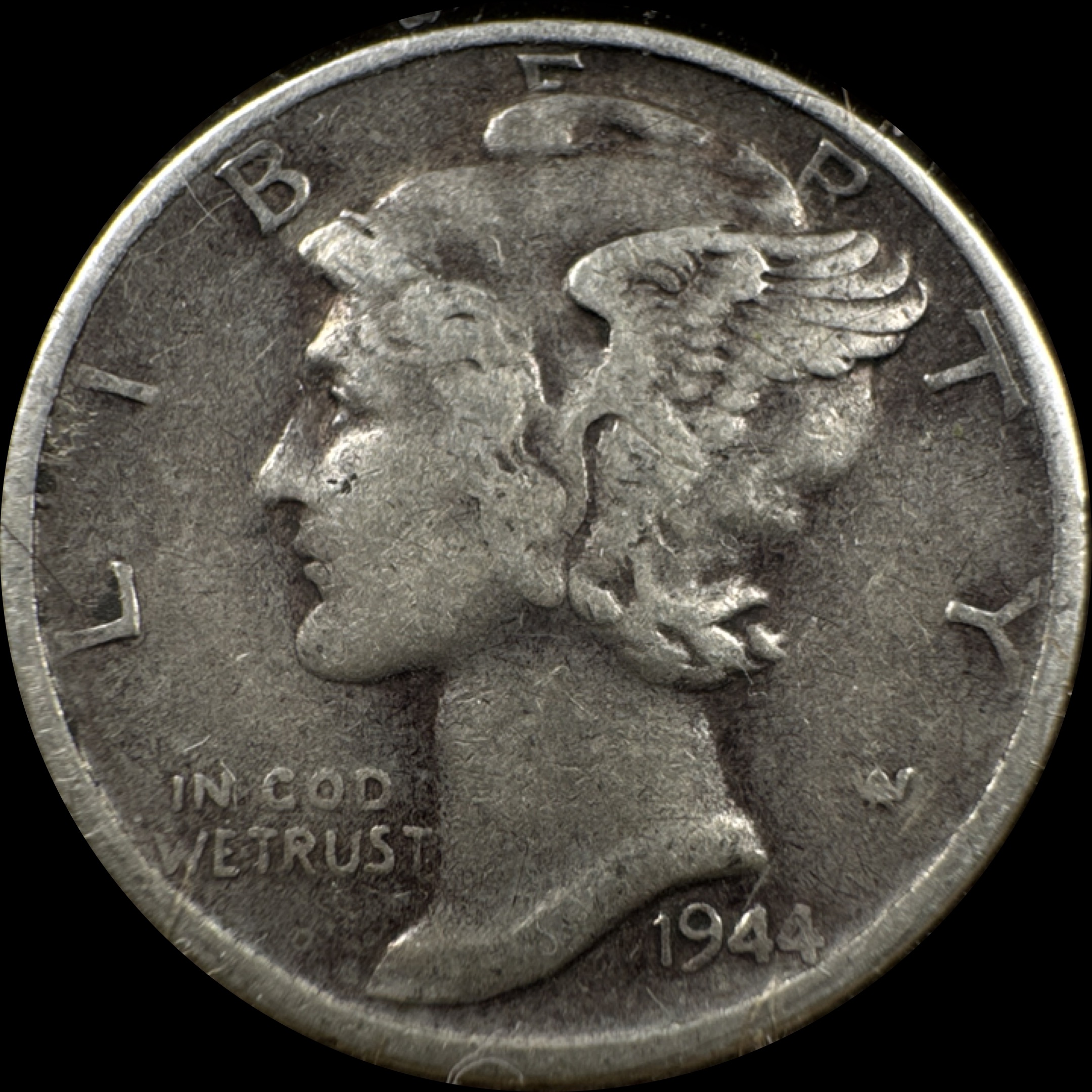 1944-S Mercury Dime Ungraded