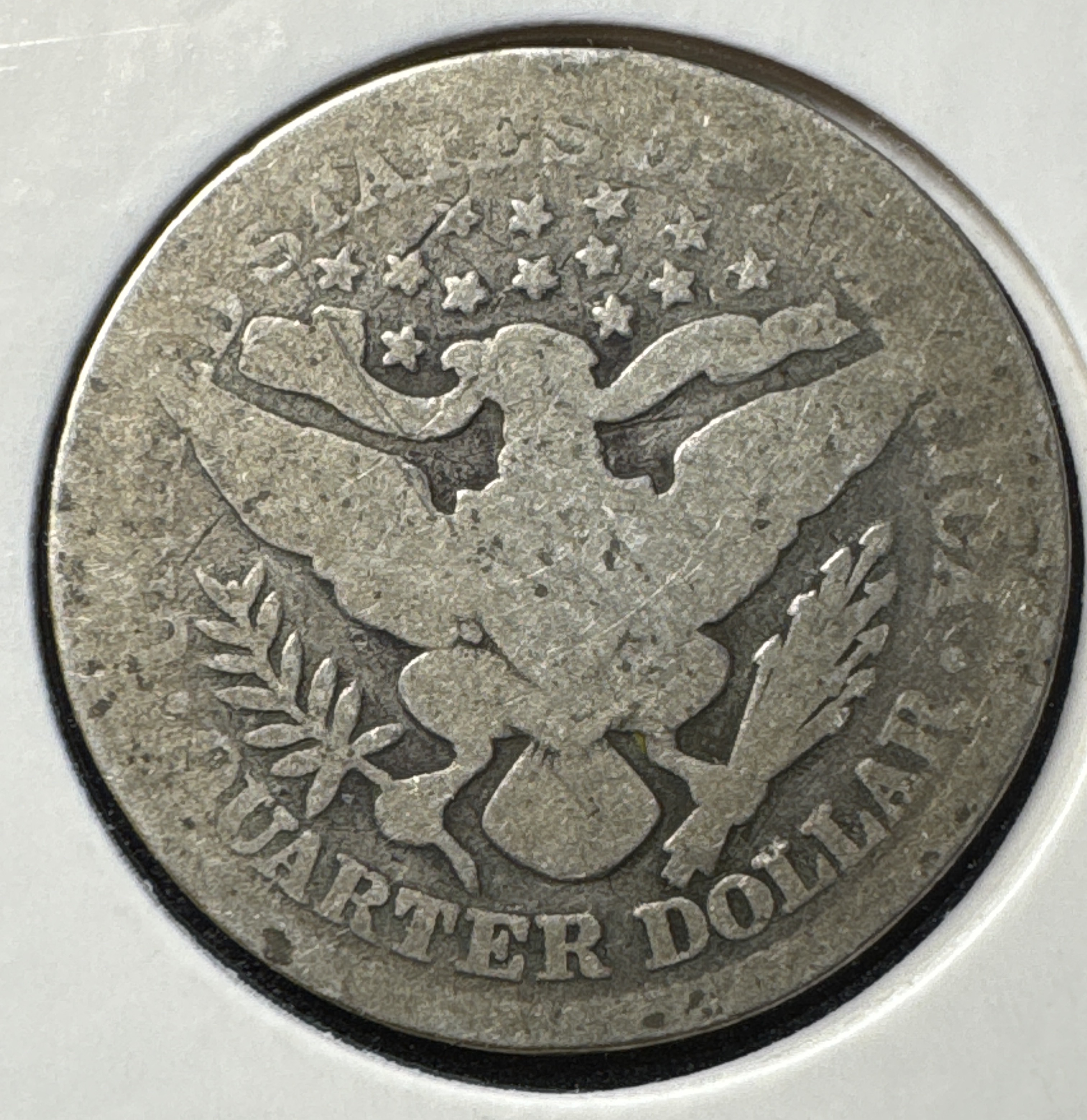 1898-P Barber Quarter Ungraded — back