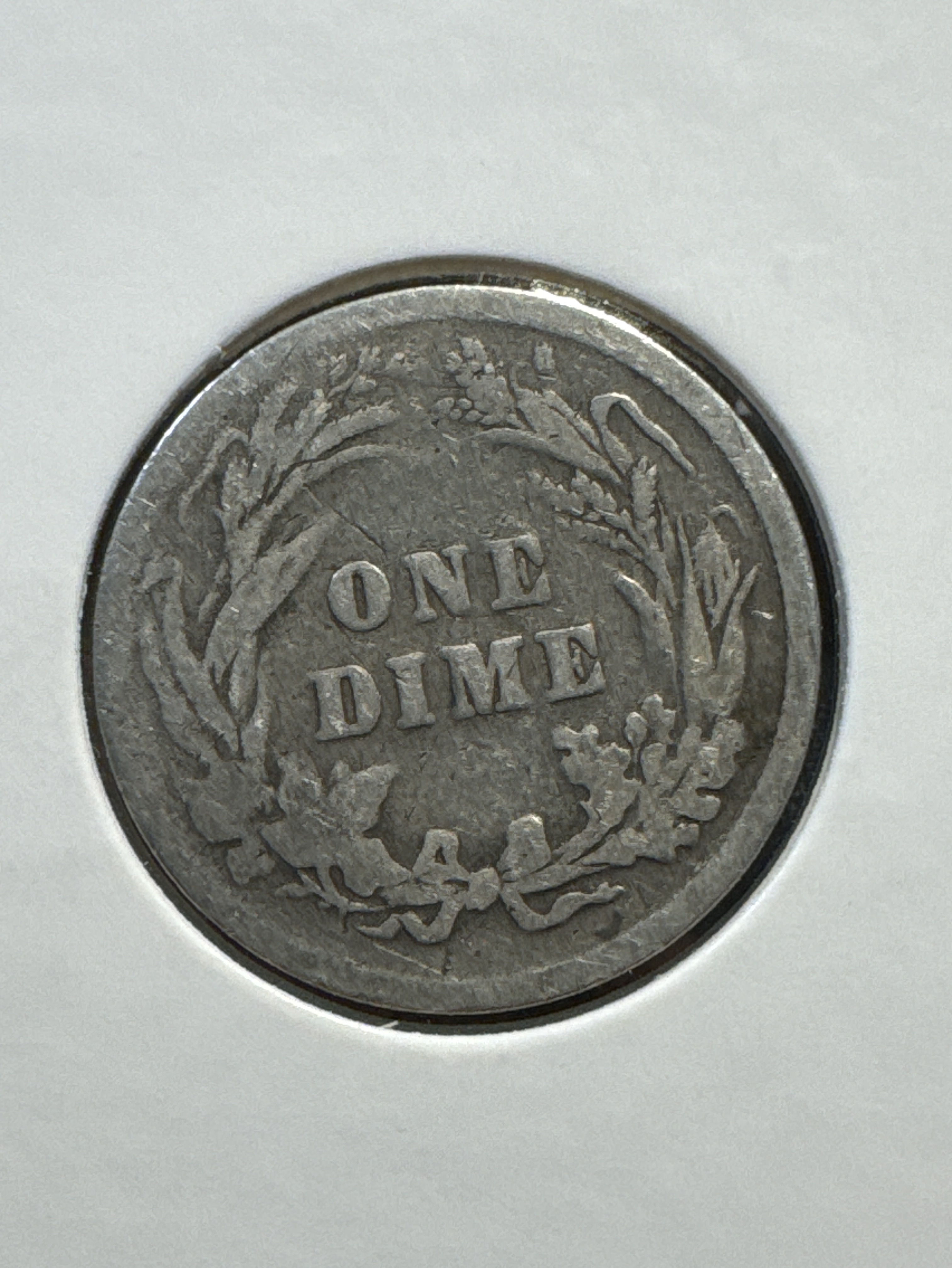 1897 Barber Dime Ungraded — back