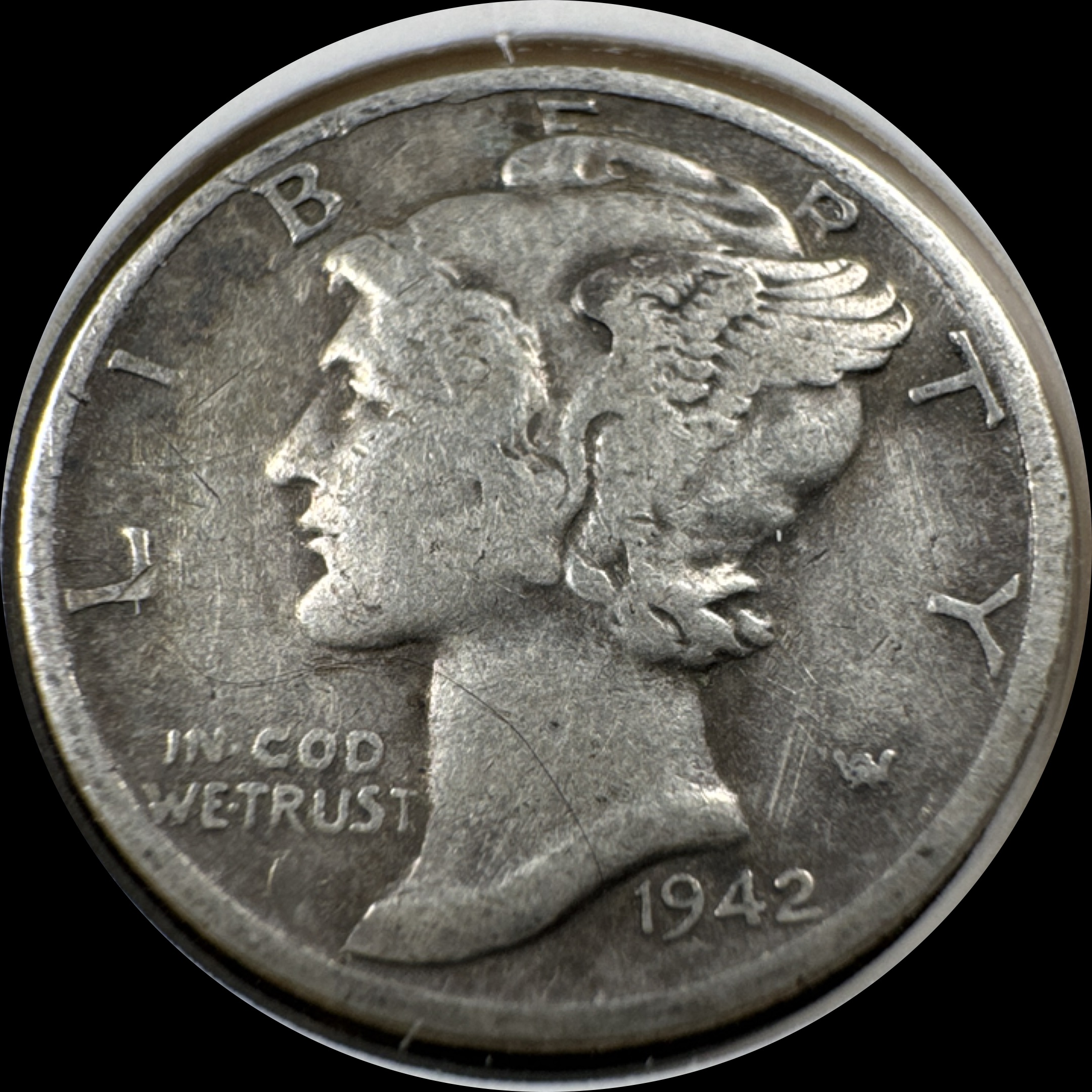 1942-S Mercury Dime Ungraded