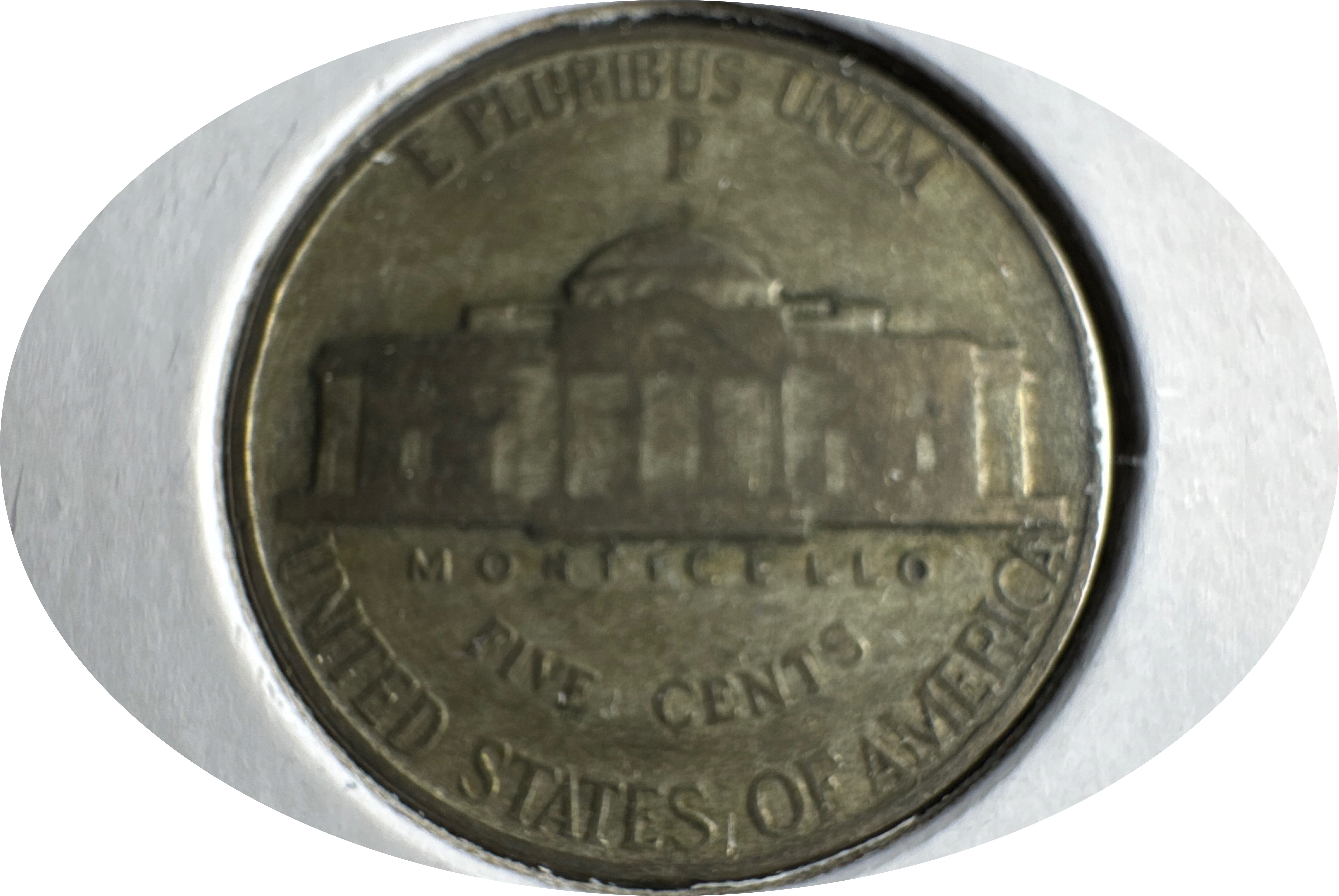 1943-P Jefferson Nickel Ungraded — back