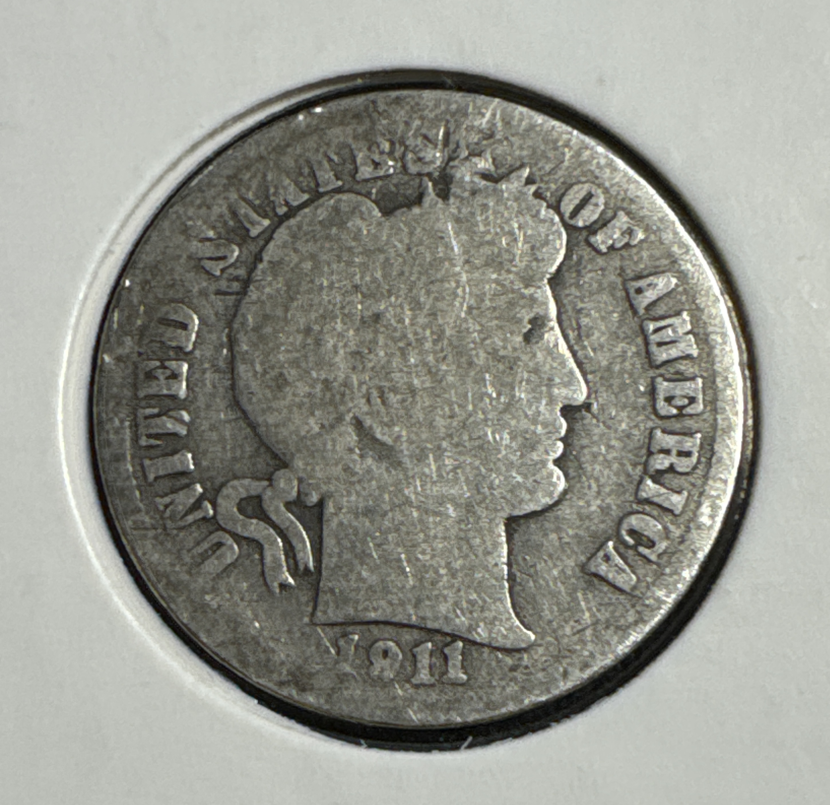 1911-S Barber Dime Ungraded