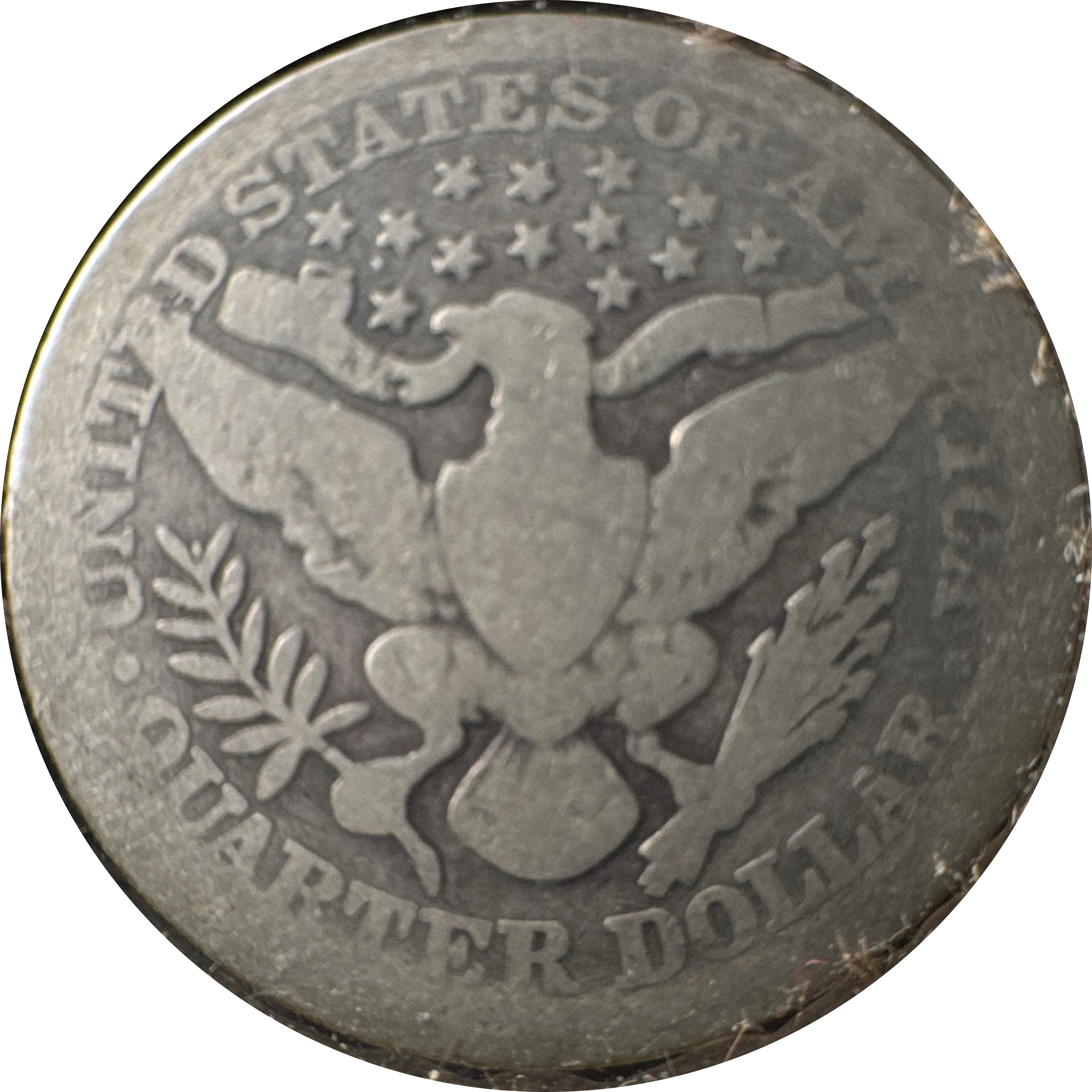 1901-P Barber Quarter Ungraded — back
