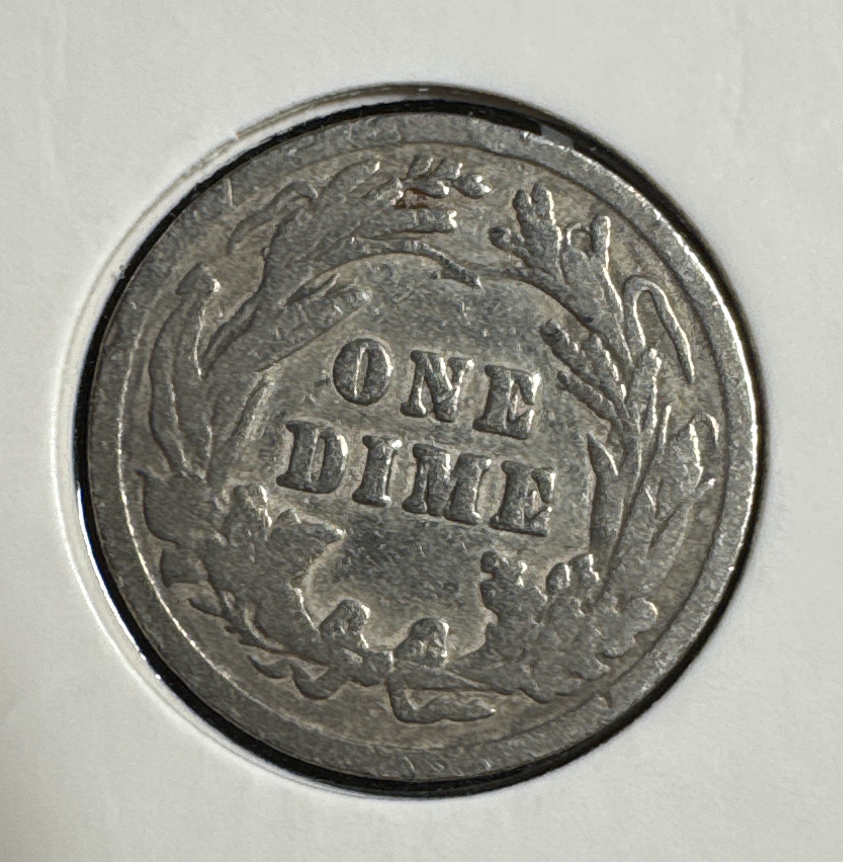 1912 Barber Dime Ungraded — back