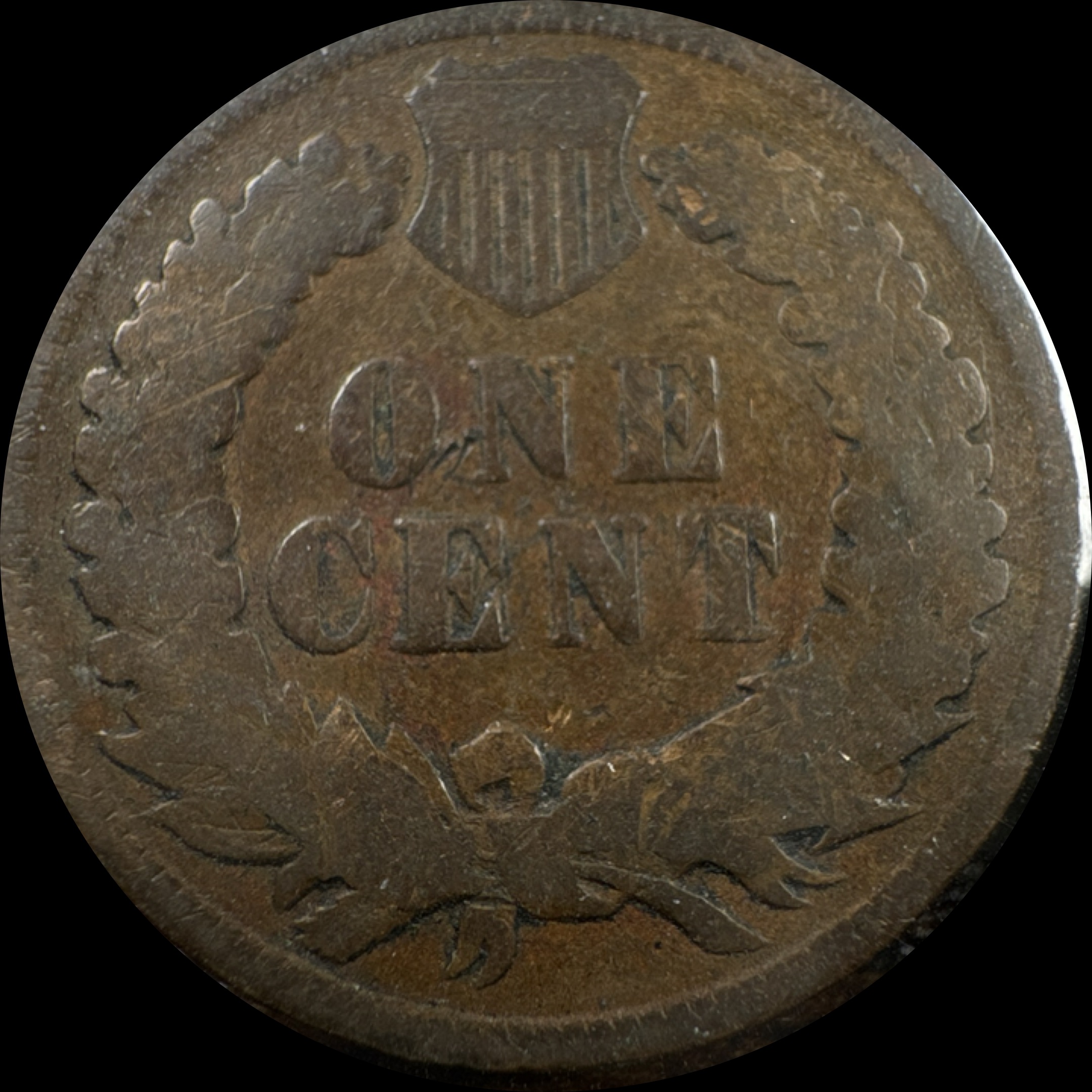 1890-P Indian Head Cent Ungraded — back