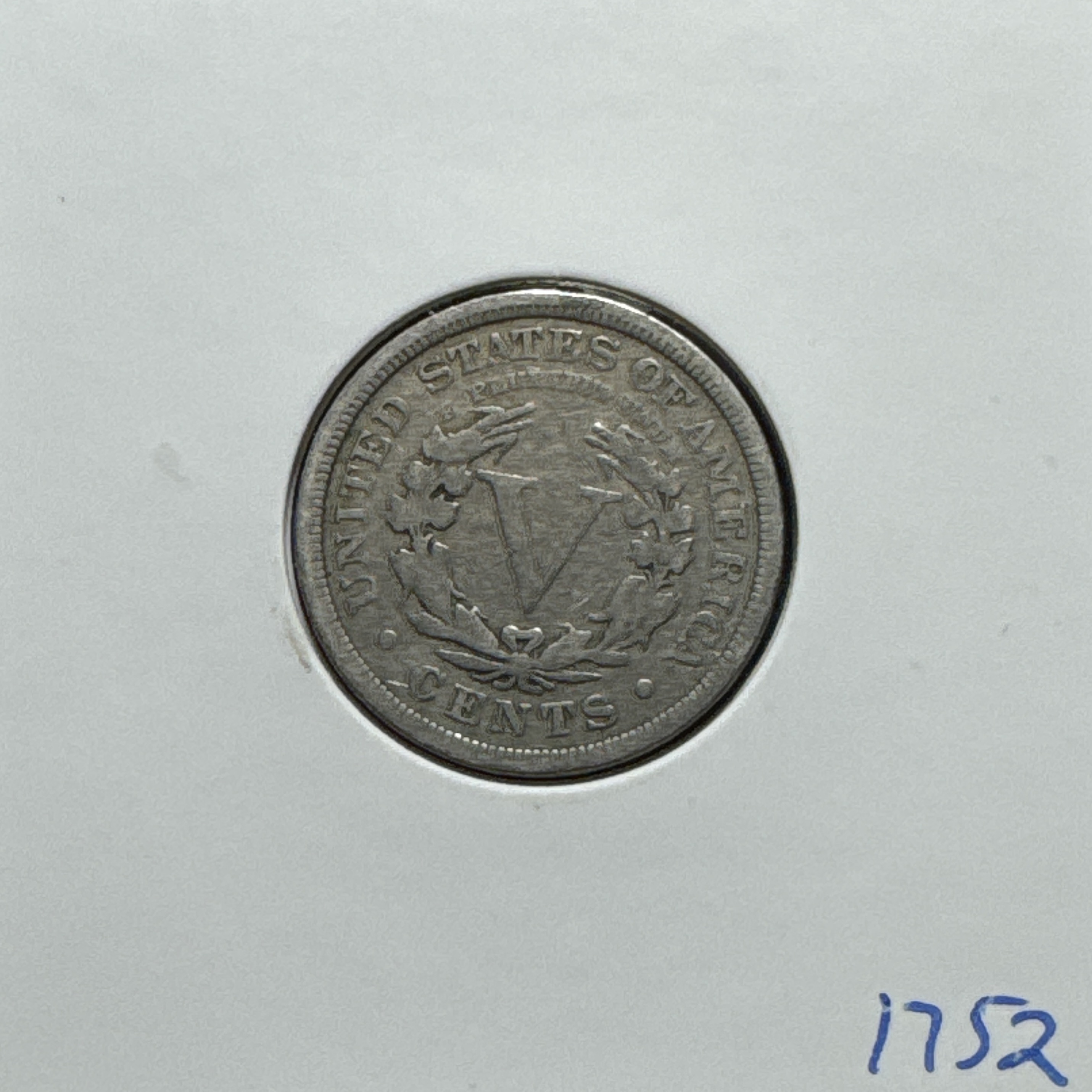 1909-P Liberty V Nickel Ungraded — back