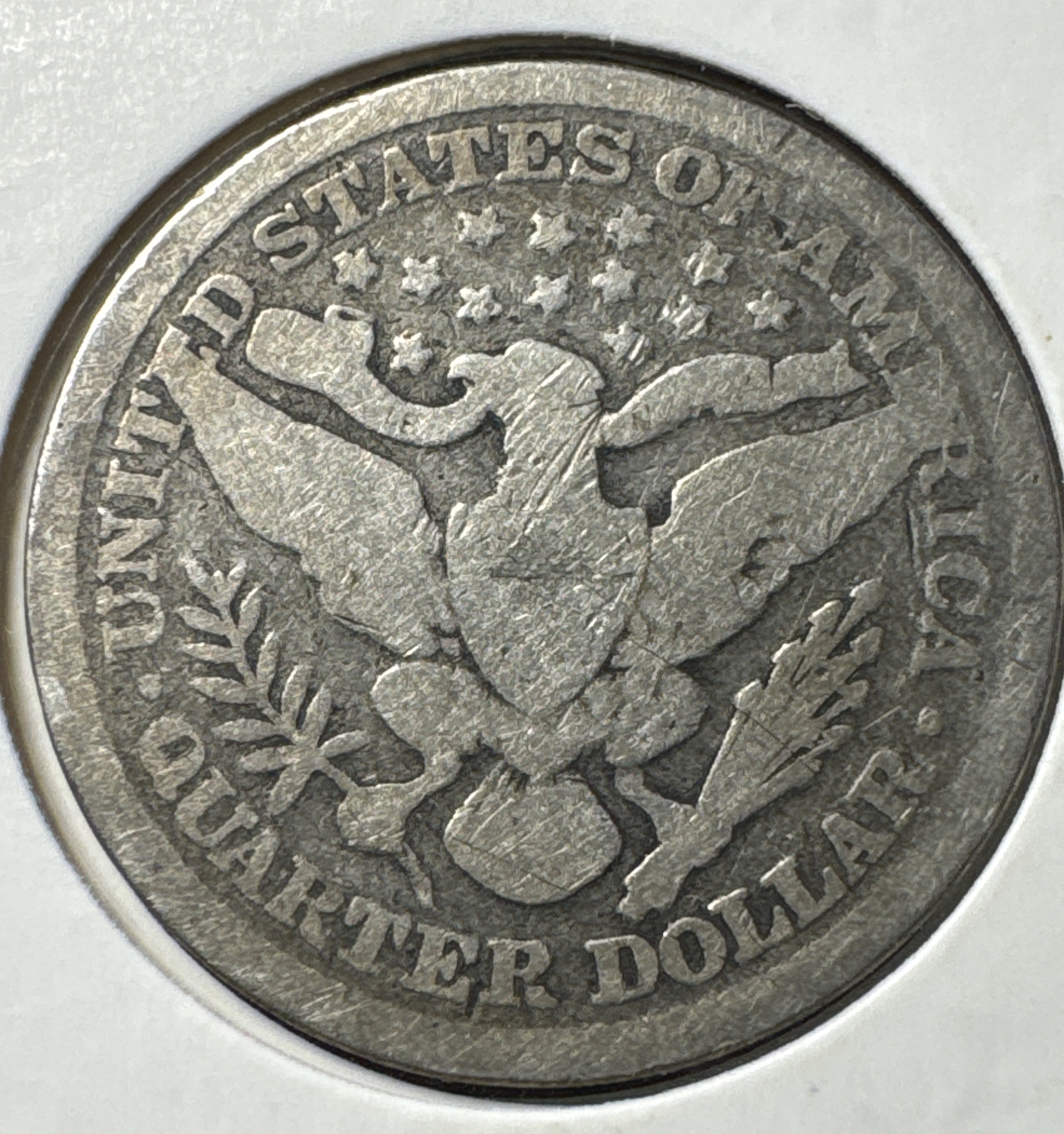 1896-P Barber Quarter Ungraded — back