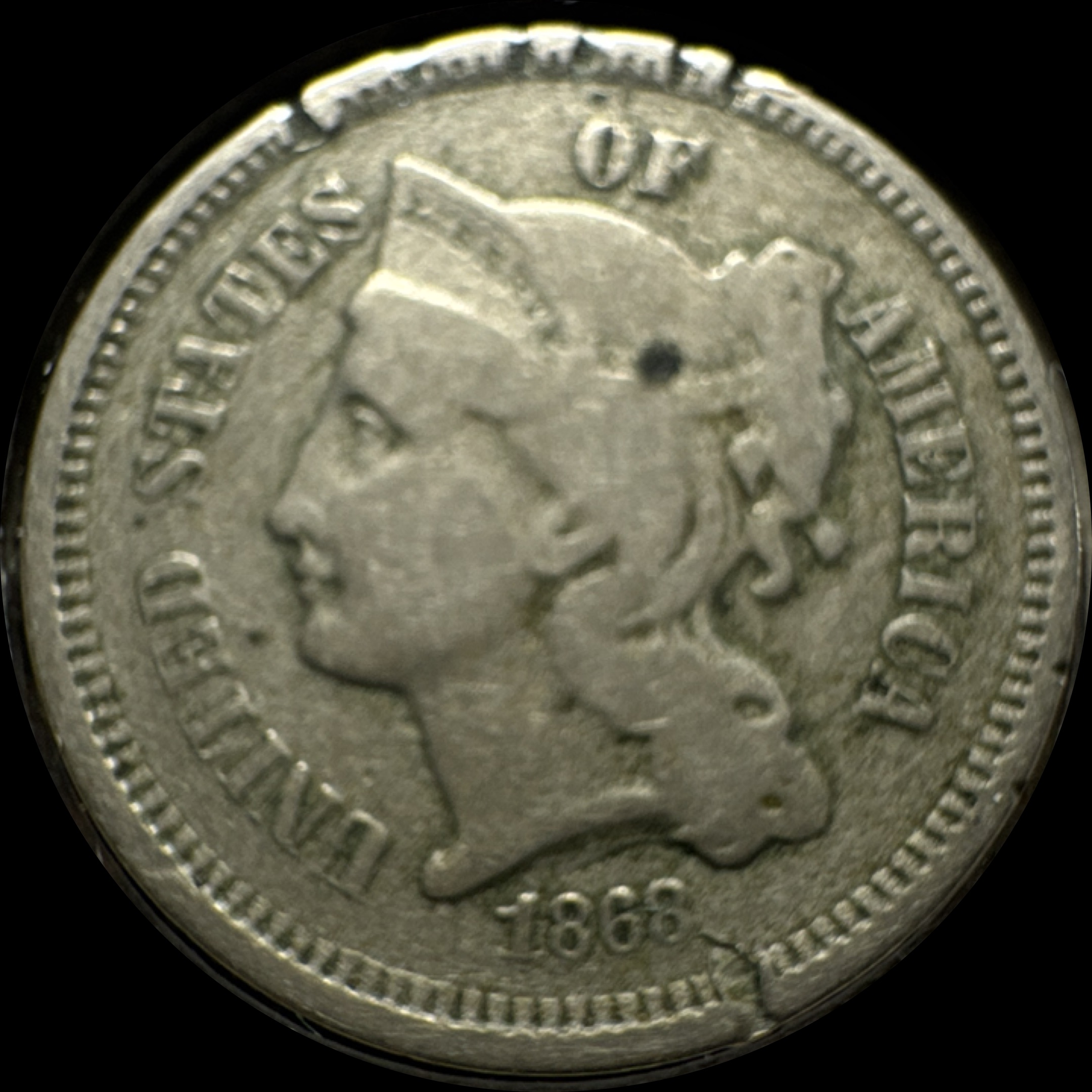 1868-P 3-Cent Nickel Ungraded