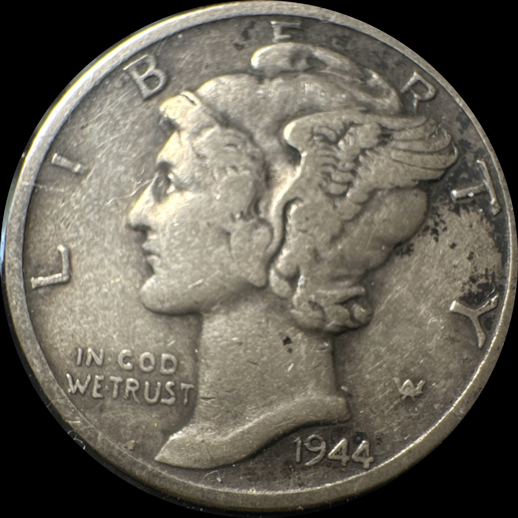 1944-S Mercury Dime Ungraded