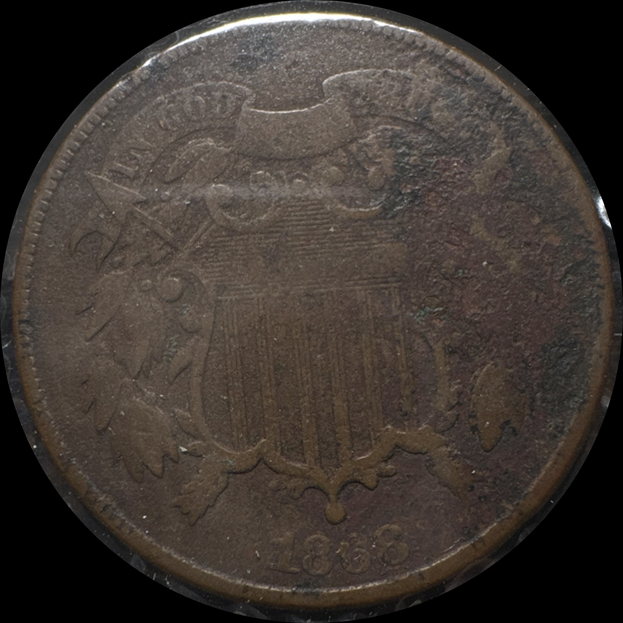 1868-P 2-Cent Piece Ungraded