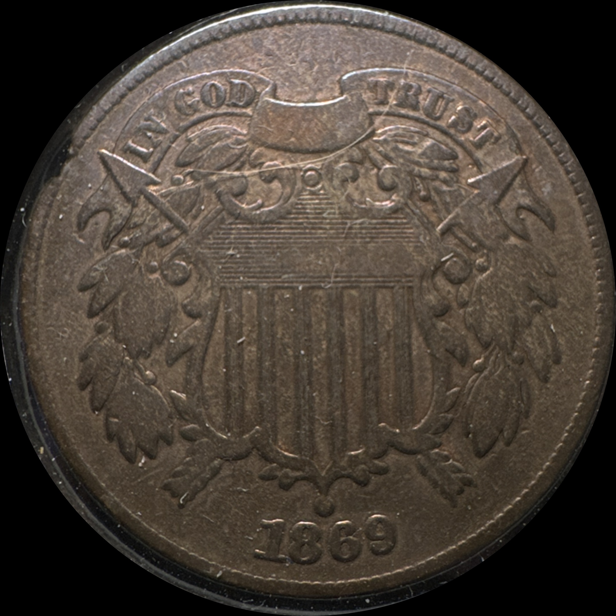1869-P 2-Cent Piece Ungraded