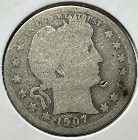 1907-P Barber Quarter Ungraded