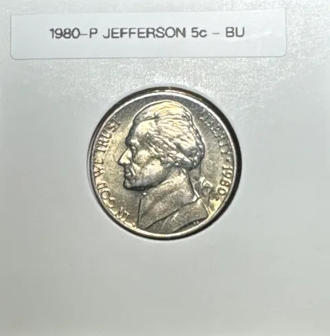 1980-P Jefferson Nickel Ungraded