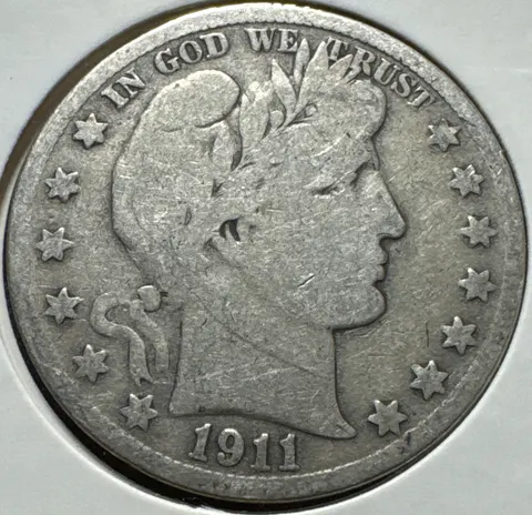 1911-S Barber Half Dollar Ungraded