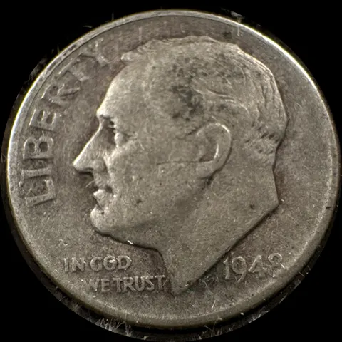 1948-D Roosevelt Dime Ungraded