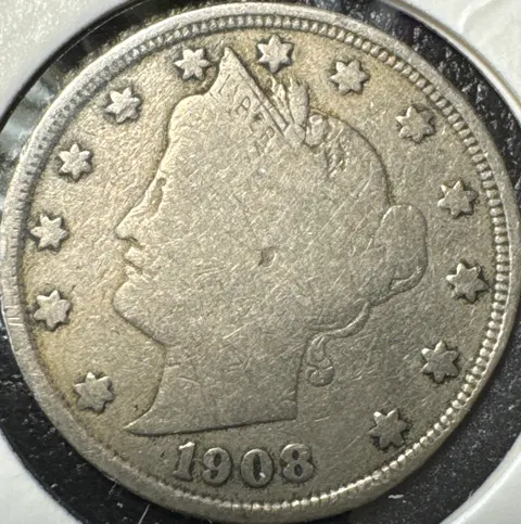 1908-P Liberty V Nickel Ungraded