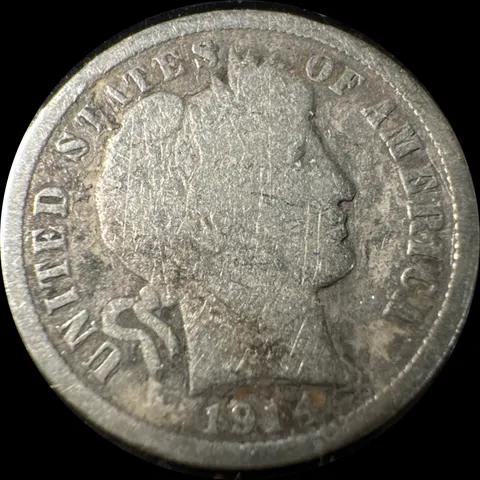 1914-P Barber Dime Ungraded
