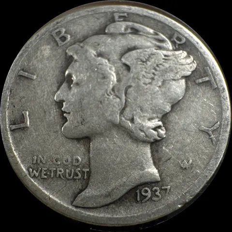 1937-S Mercury Dime Ungraded