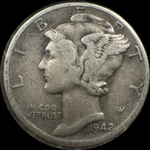 1942-D Mercury Dime Ungraded
