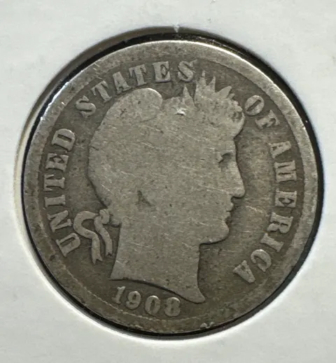 1908-D Barber Dime Ungraded