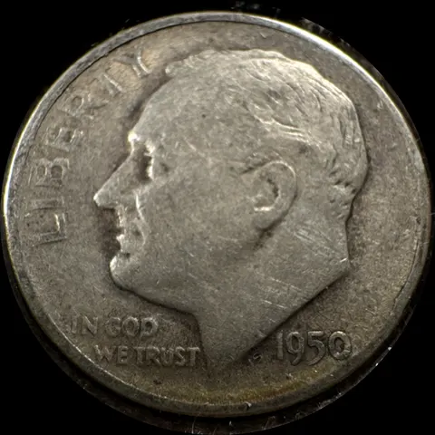 1950-S Roosevelt Dime Ungraded