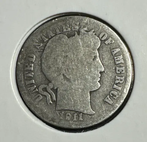 1911-S Barber Dime Ungraded