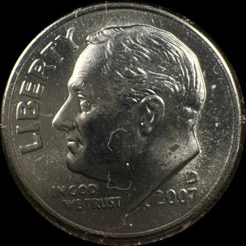2007-D Roosevelt Dime Ungraded