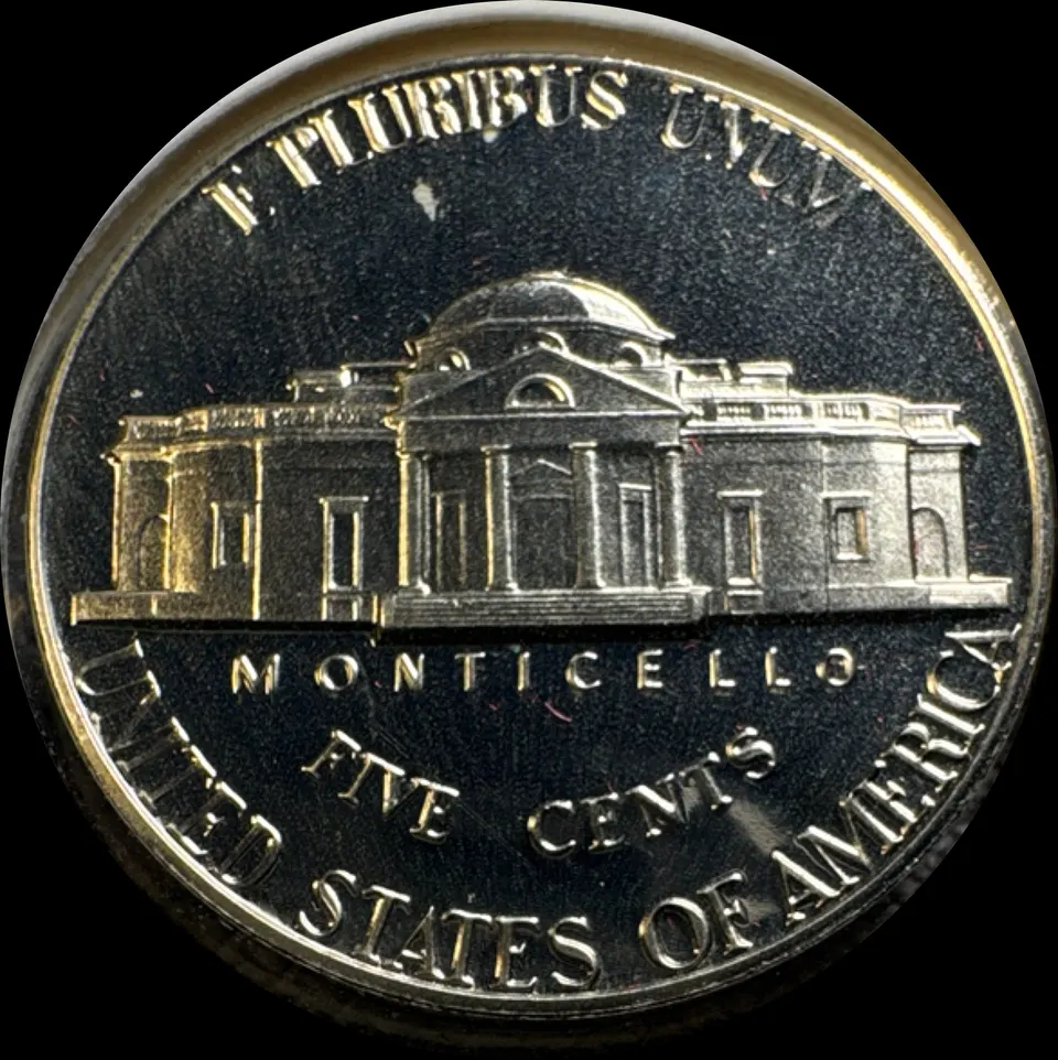 1975-S Jefferson Nickel UNGRADED — back